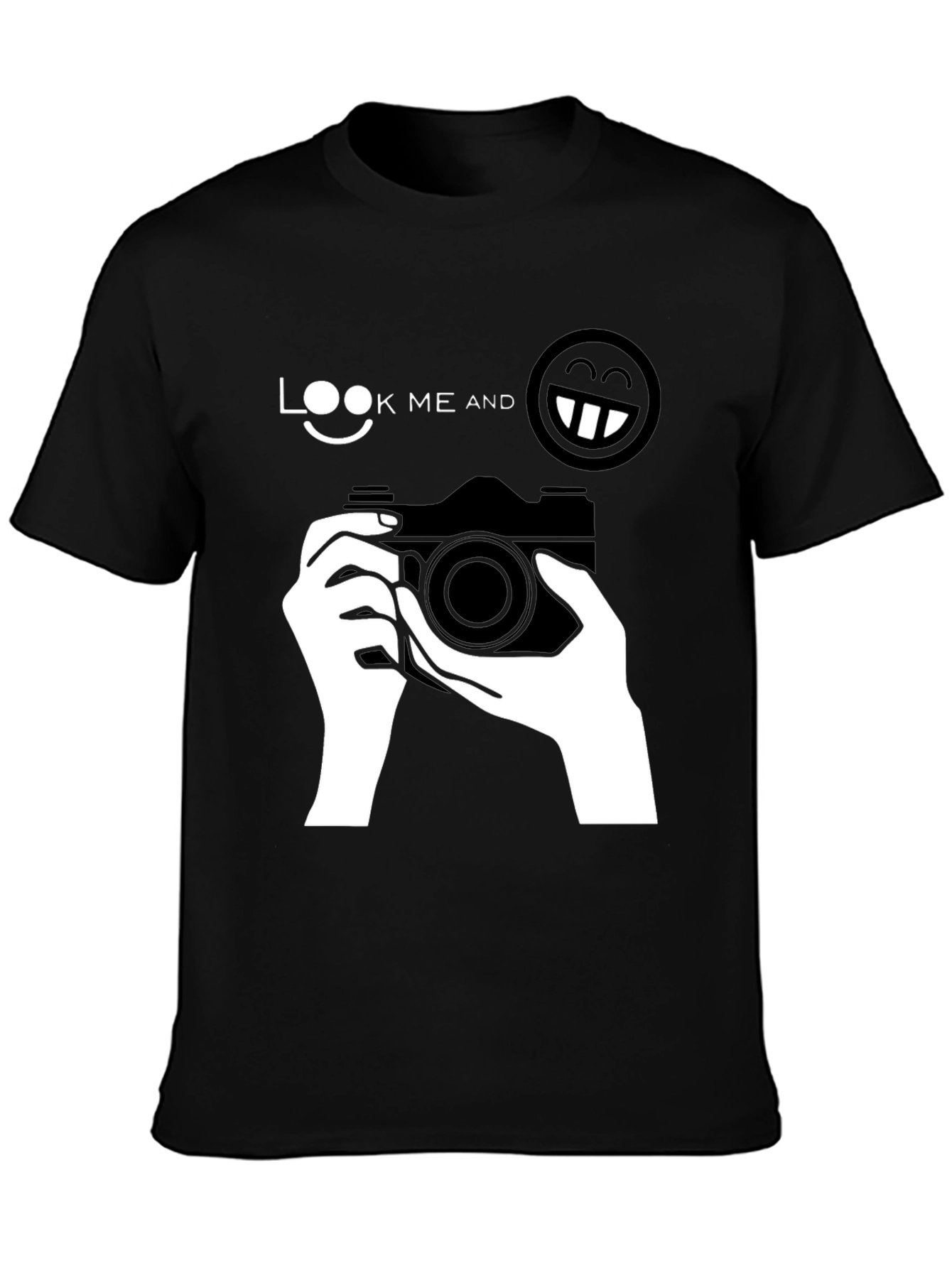 Look Me And Smile Black T-Shirt