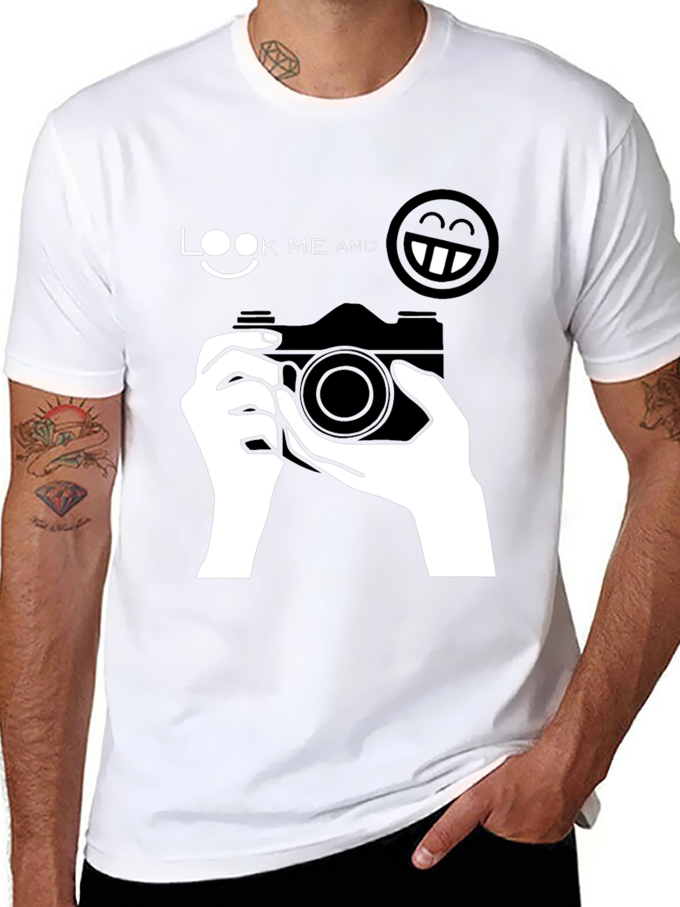 Look Me And Smile Black T-Shirt