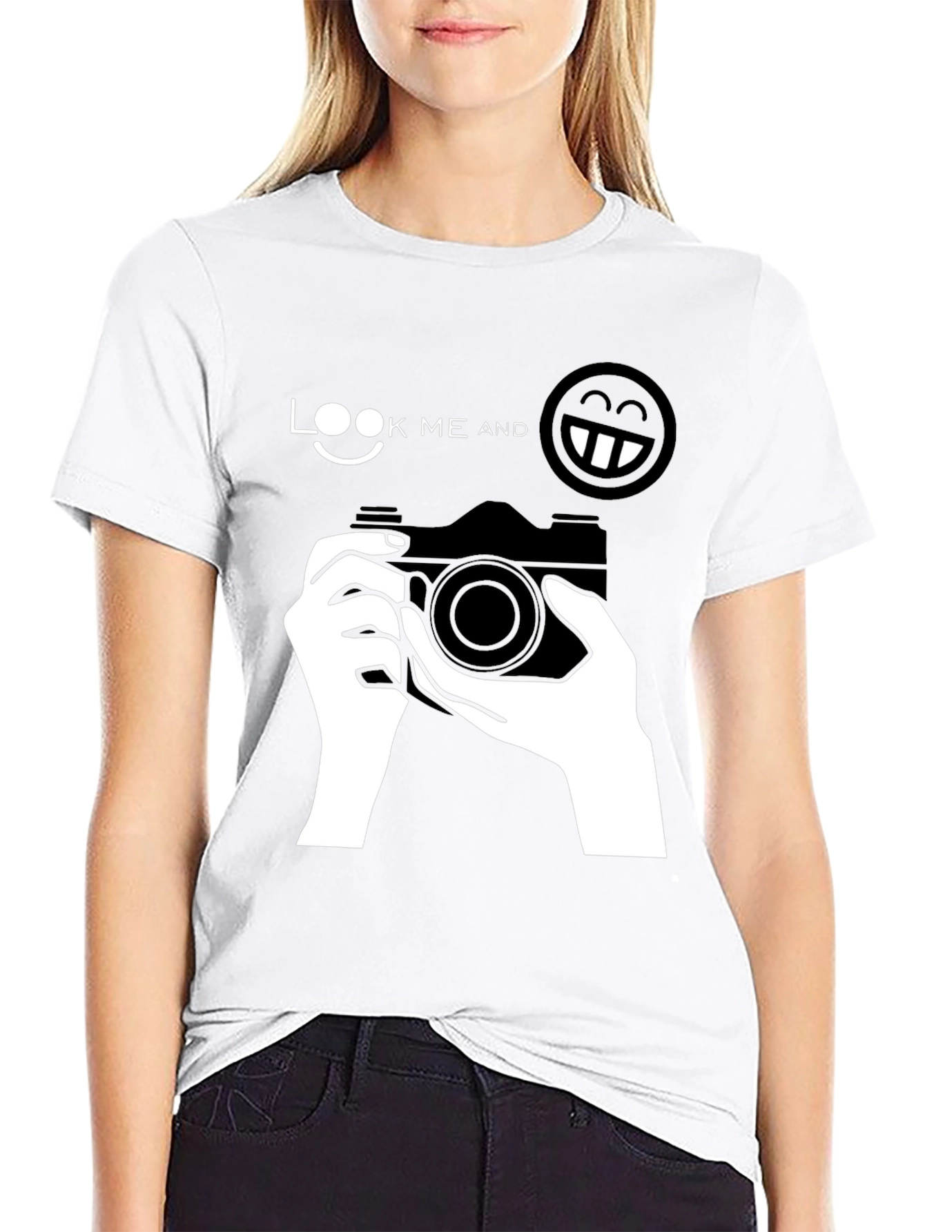 Look Me And Smile Black T-Shirt