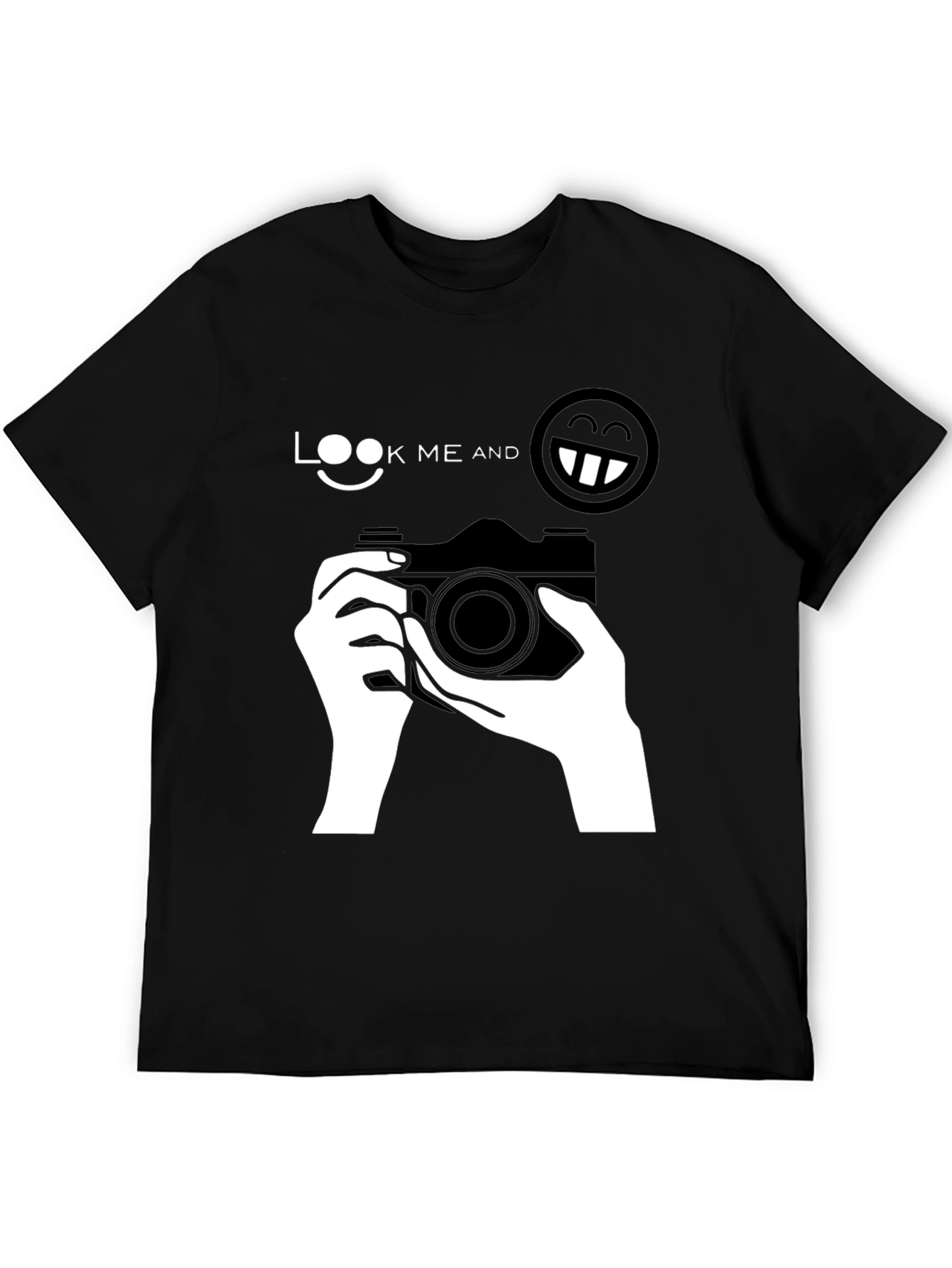 Look Me And Smile Black T-Shirt