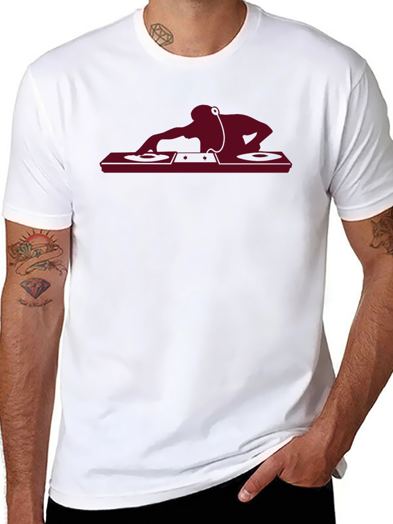 DJ Silhouette Graphic Tee - Black Cotton T-Shirt