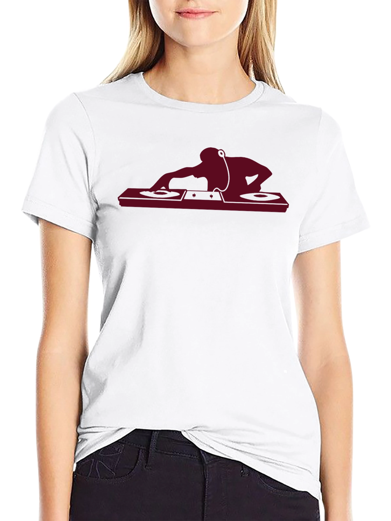 DJ Silhouette Graphic Tee - Black Cotton T-Shirt