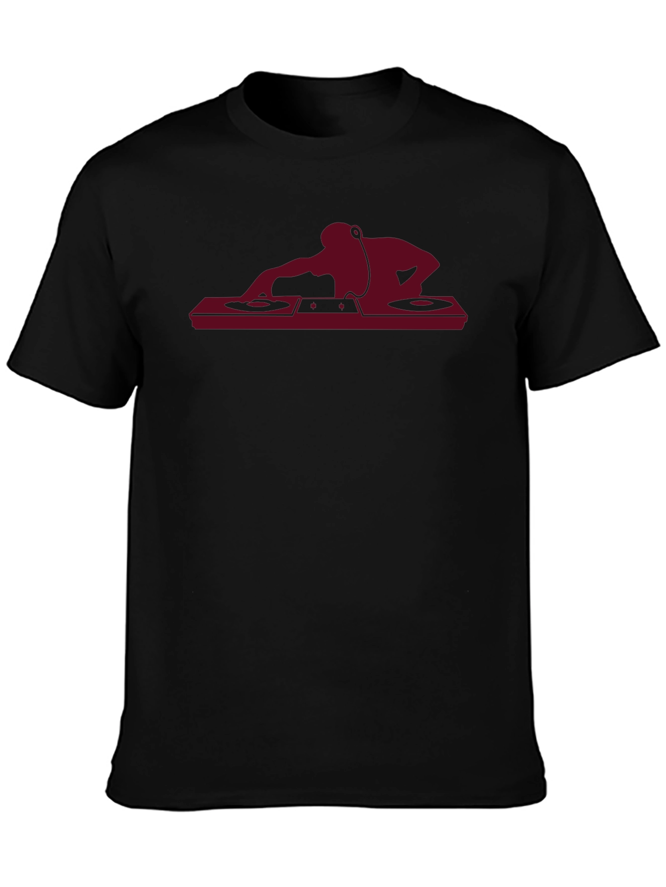 DJ Silhouette Graphic Tee - Black Cotton T-Shirt