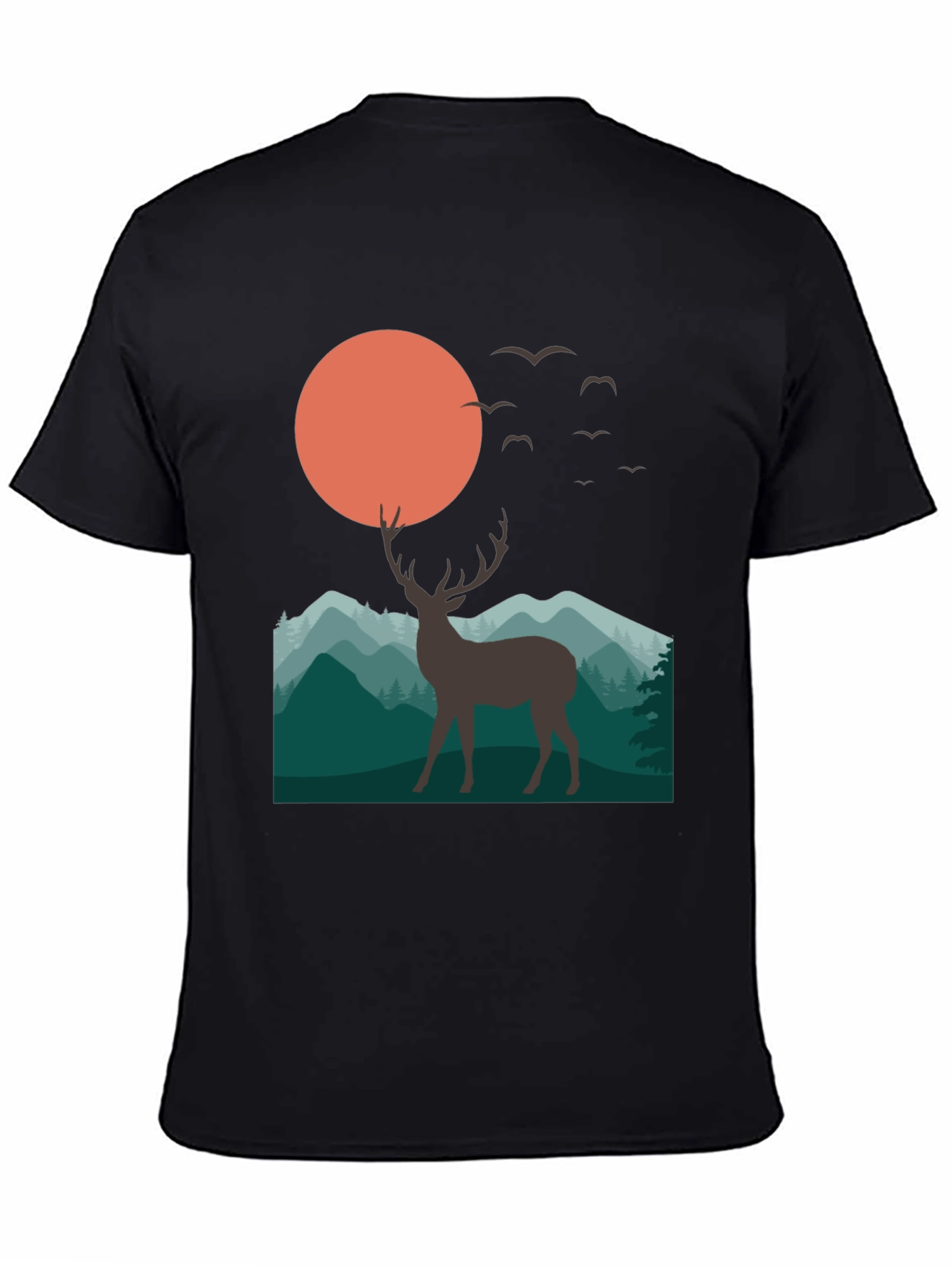 Deer Mountain Sunset Graphic T-Shirt