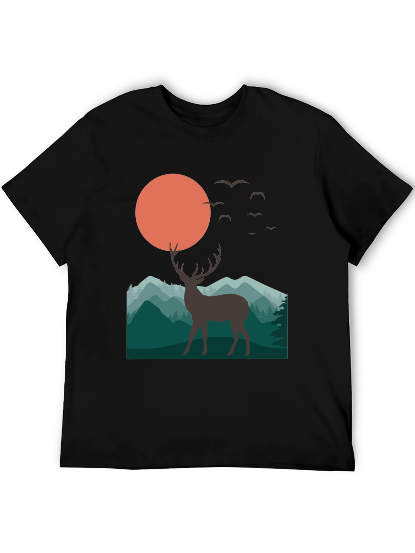 Deer Mountain Sunset Graphic T-Shirt