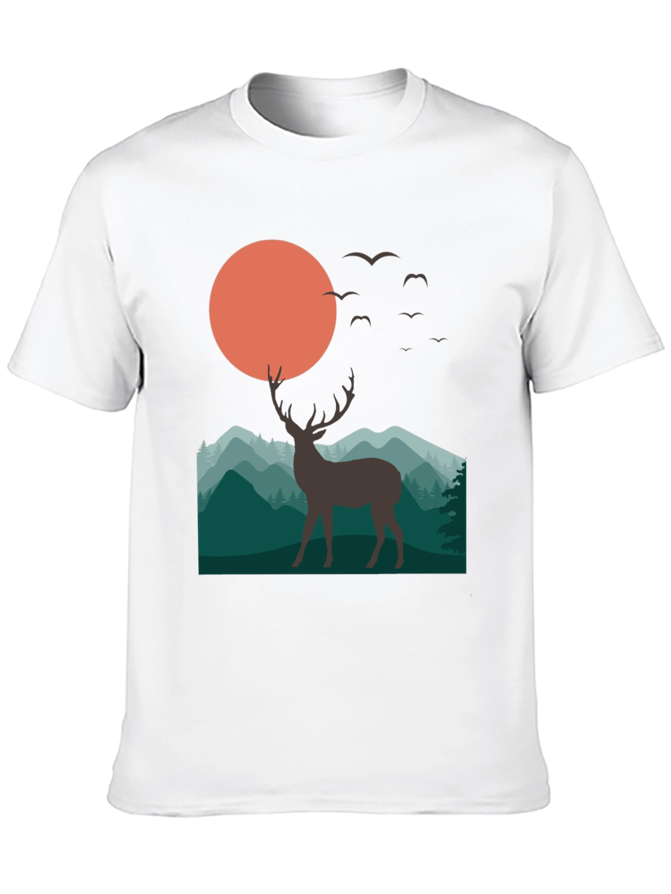 Deer Mountain Sunset Graphic T-Shirt