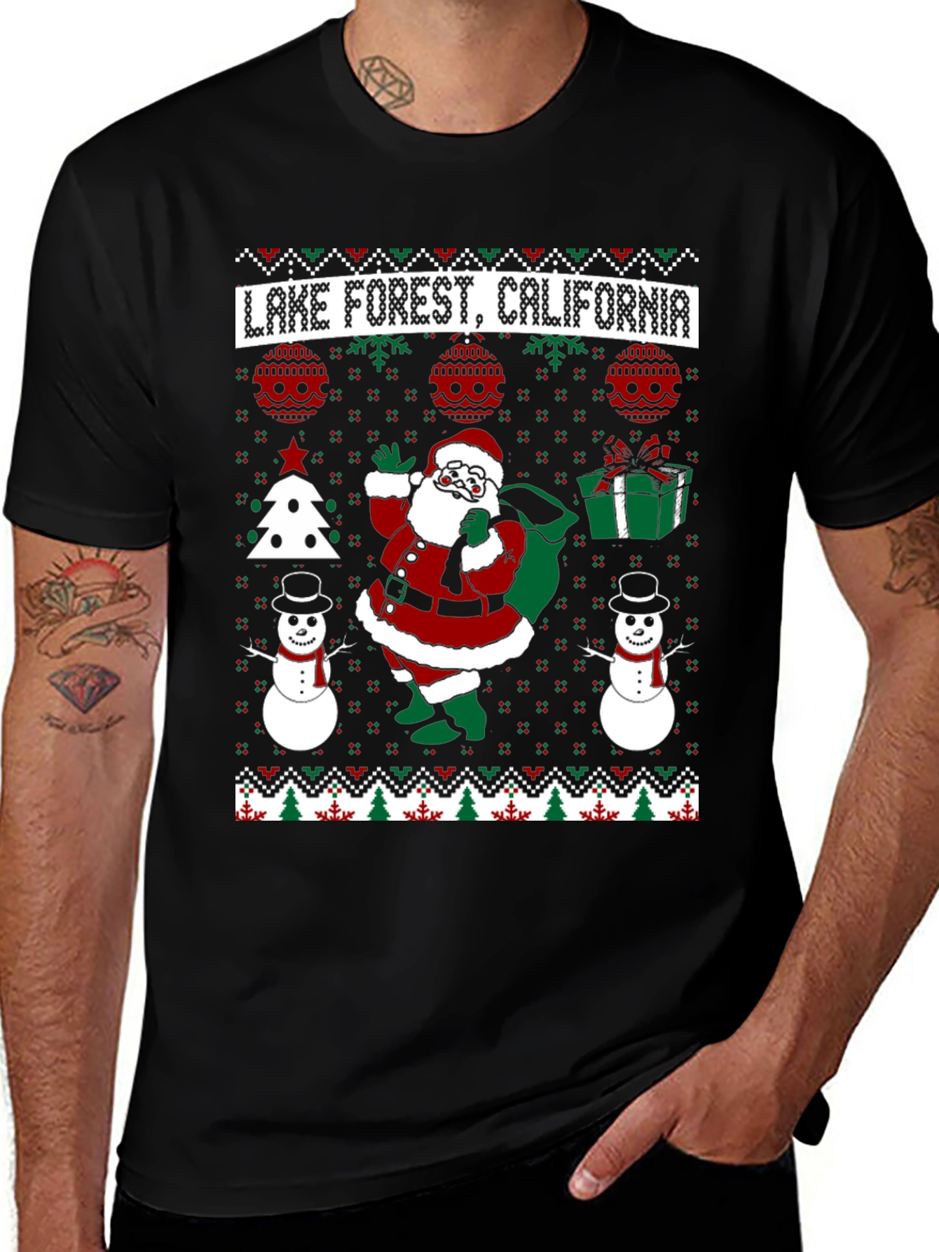Lake Forest California Ugly Christmas Sweater T-Shirt