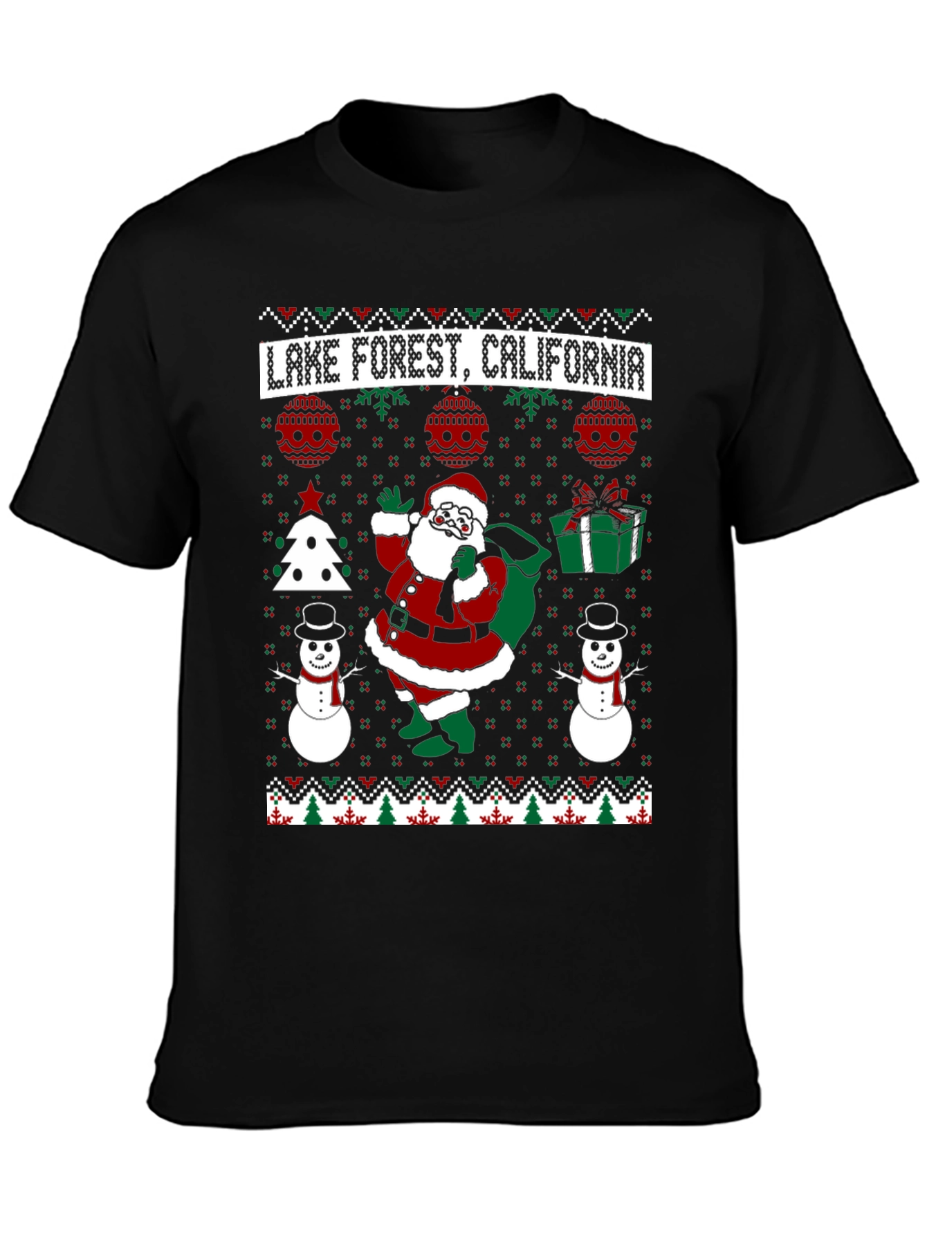 Lake Forest California Ugly Christmas Sweater T-Shirt