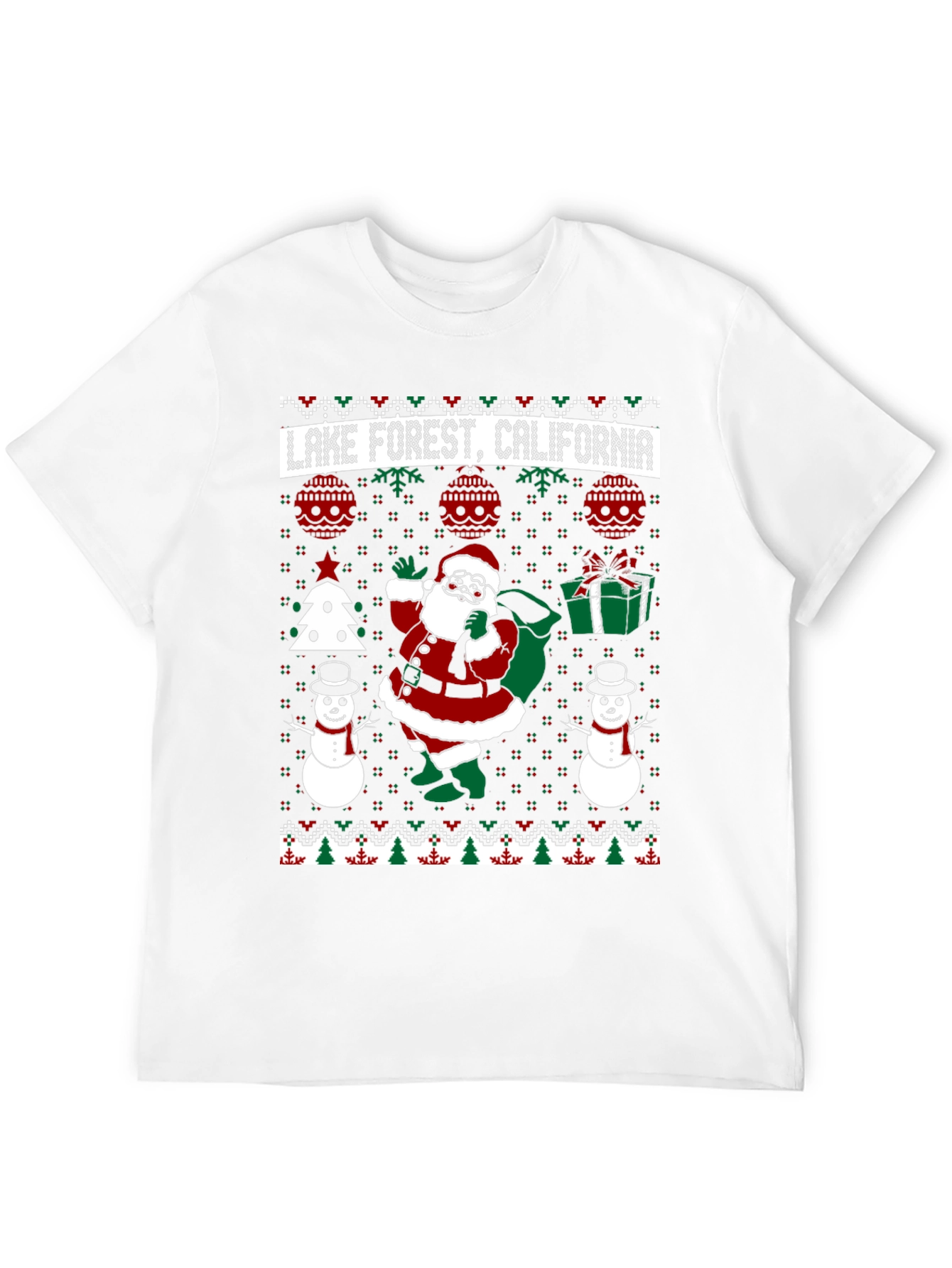 Lake Forest California Ugly Christmas Sweater T-Shirt