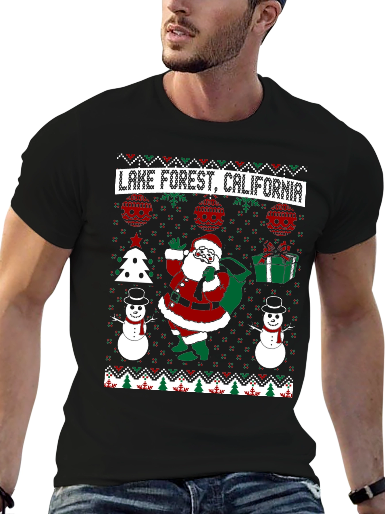 Lake Forest California Ugly Christmas Sweater T-Shirt