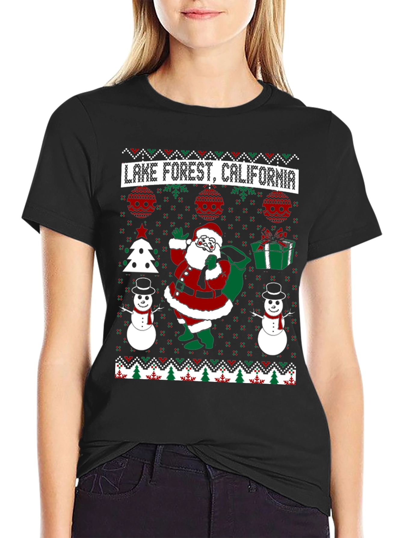 Lake Forest California Ugly Christmas Sweater T-Shirt