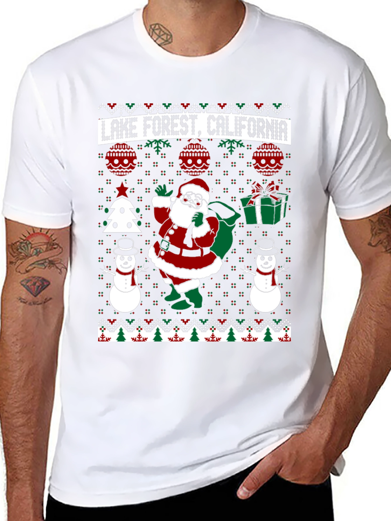 Lake Forest California Ugly Christmas Sweater T-Shirt