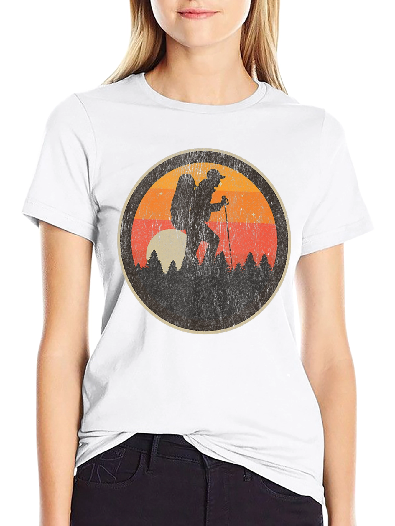 Retro Hiker Graphic Tee - Black Hiking Shirt