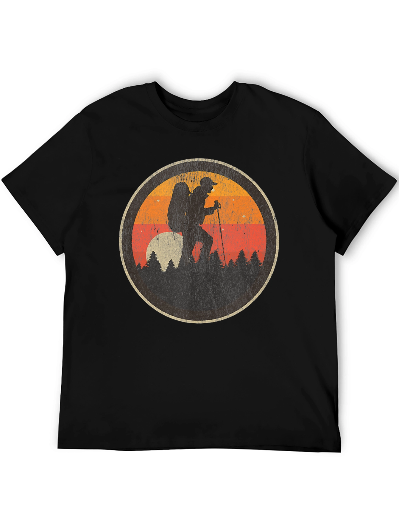 Retro Hiker Graphic Tee - Black Hiking Shirt