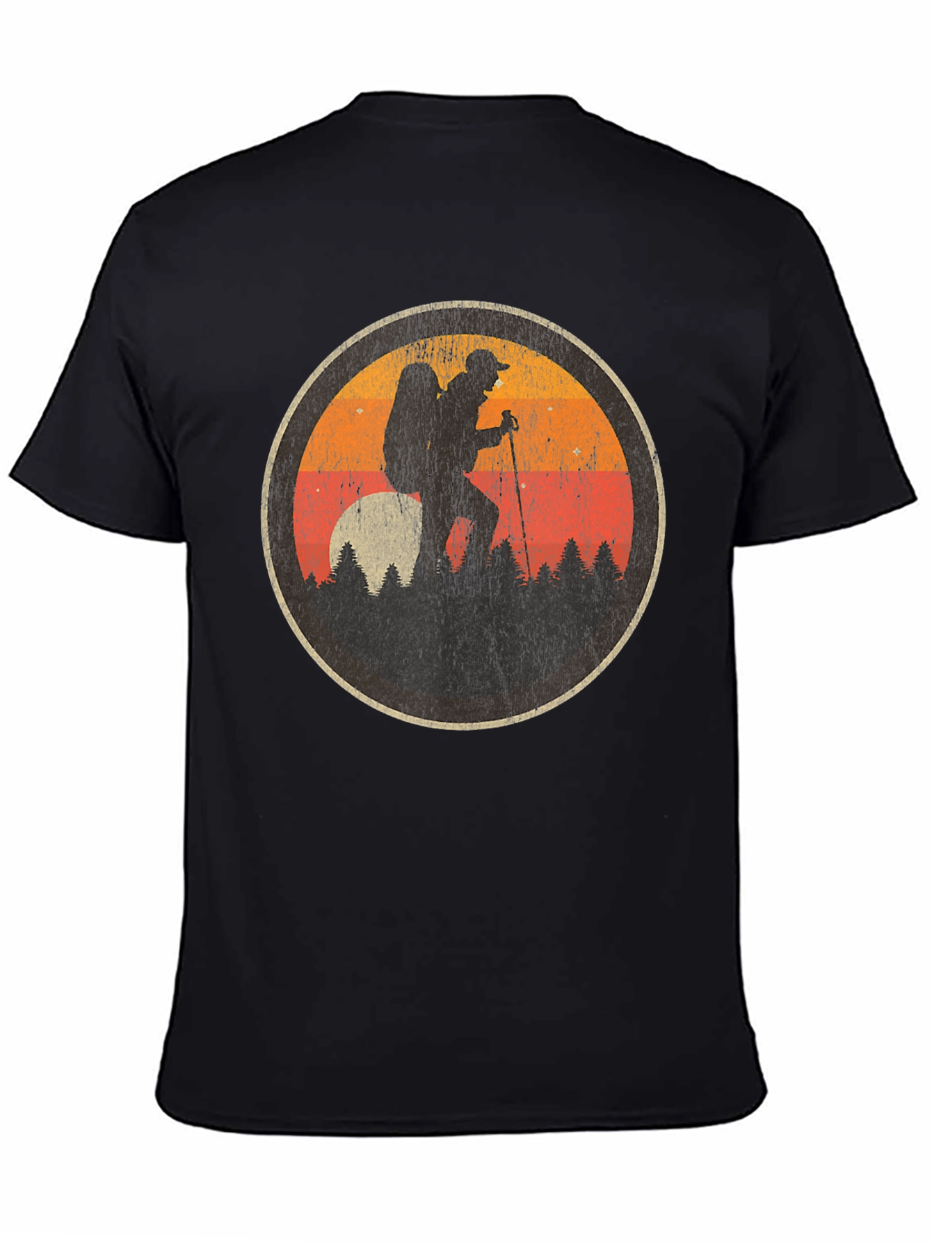 Retro Hiker Graphic Tee - Black Hiking Shirt