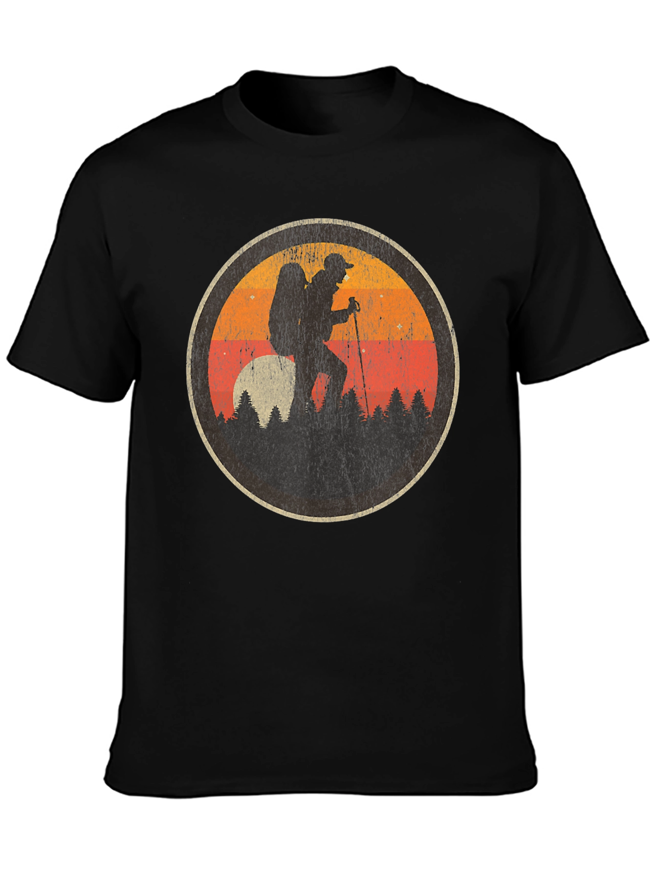 Retro Hiker Graphic Tee - Black Hiking Shirt
