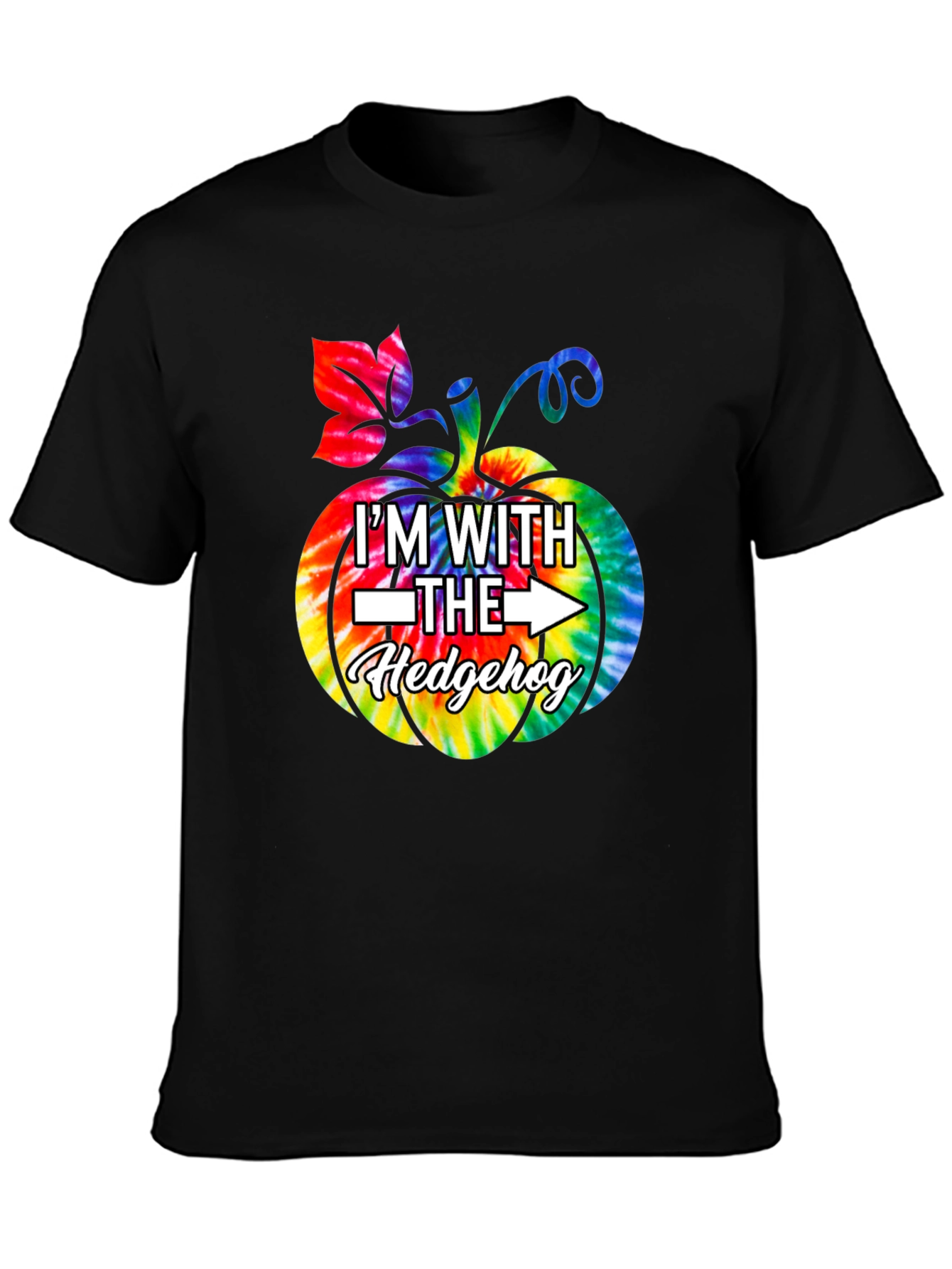 Im With The Hedgehog Tie Dye Pumpkin T-Shirt