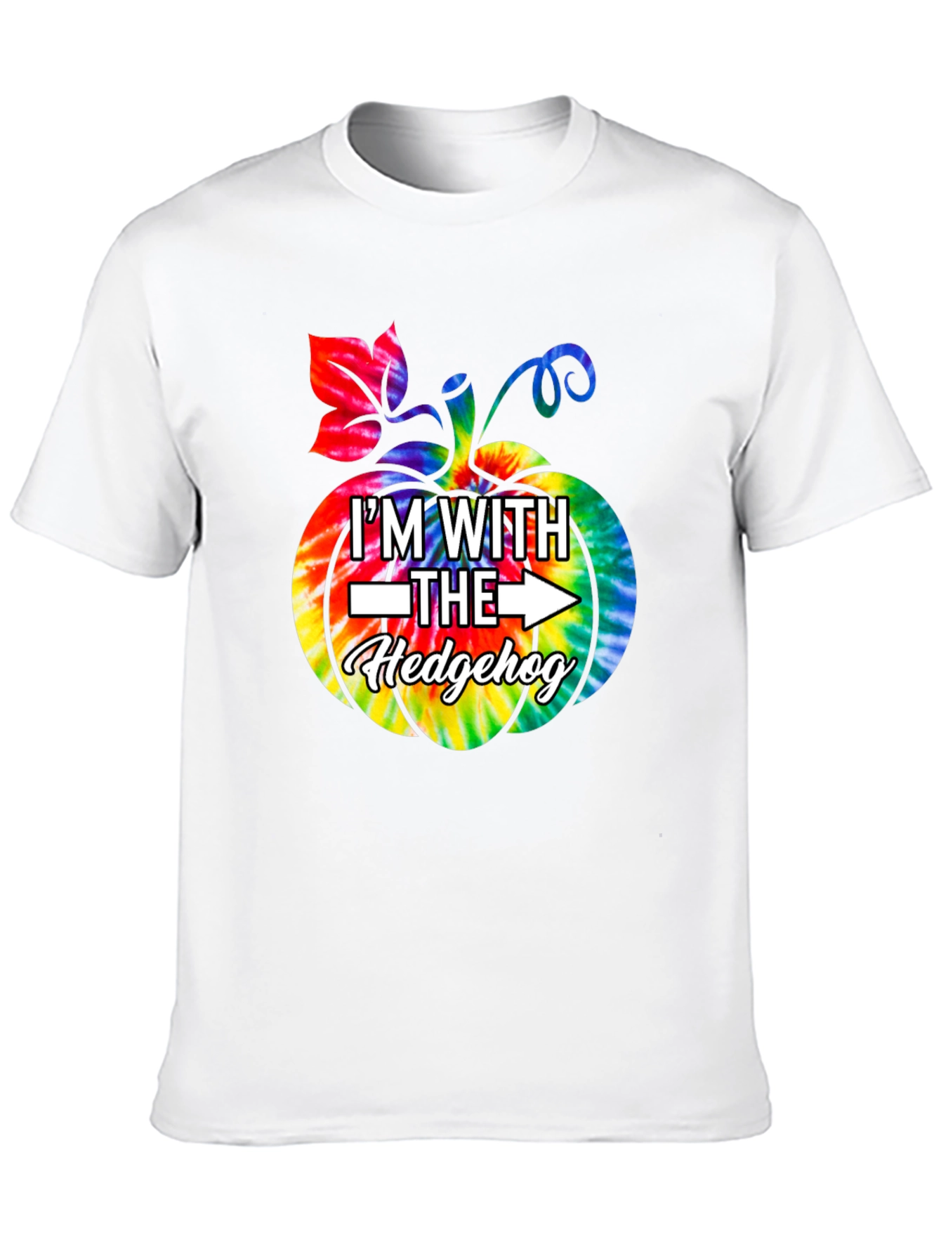 Im With The Hedgehog Tie Dye Pumpkin T-Shirt