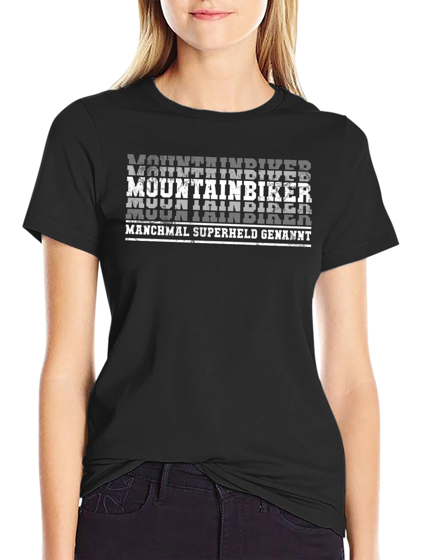 Mountain Biker T-Shirt - Superheld German Text