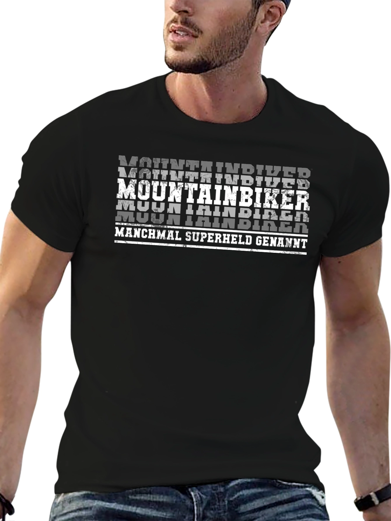 Mountain Biker T-Shirt - Superheld German Text
