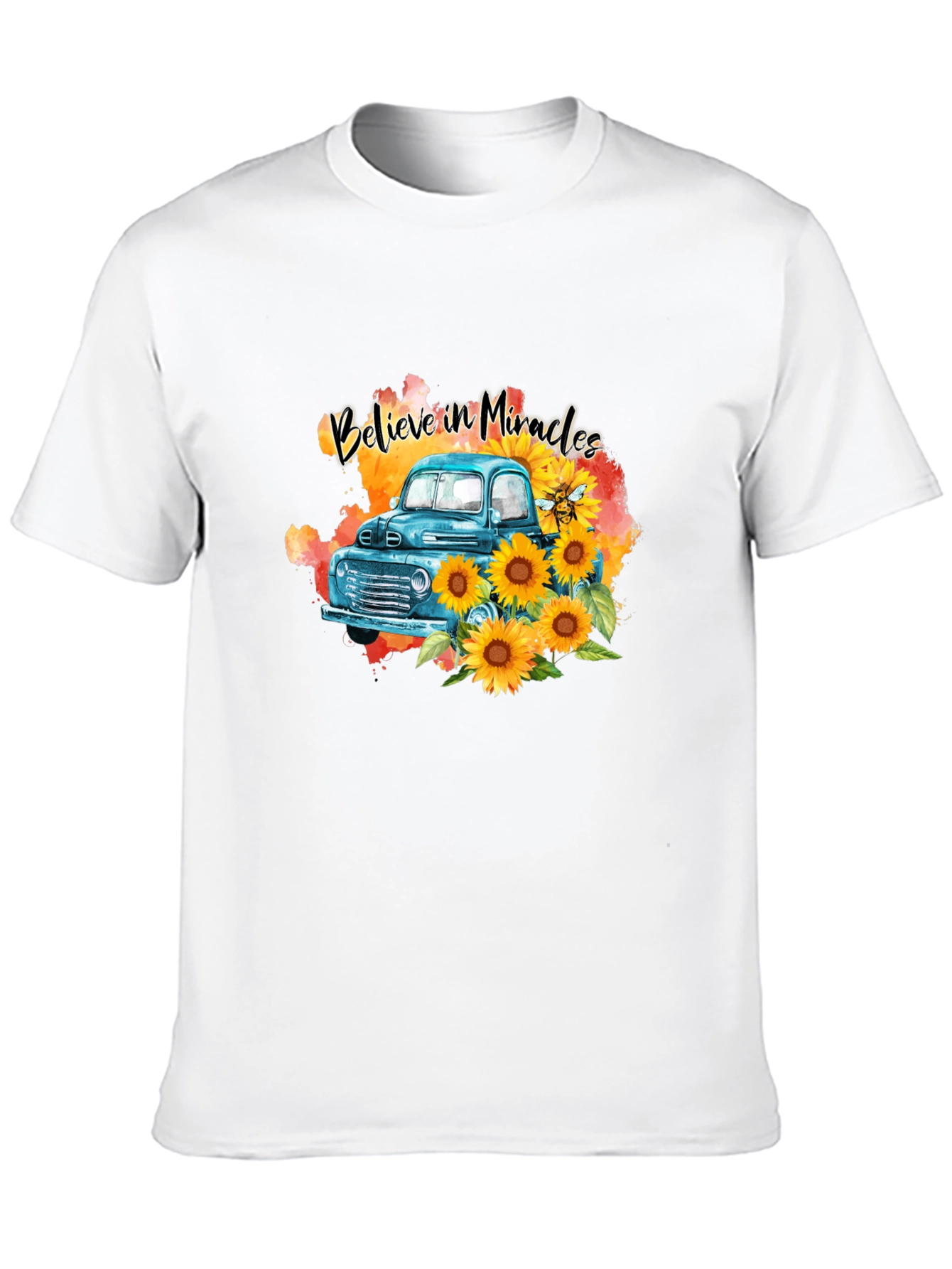 Believe in Miracles Sunflower Truck T-Shirt