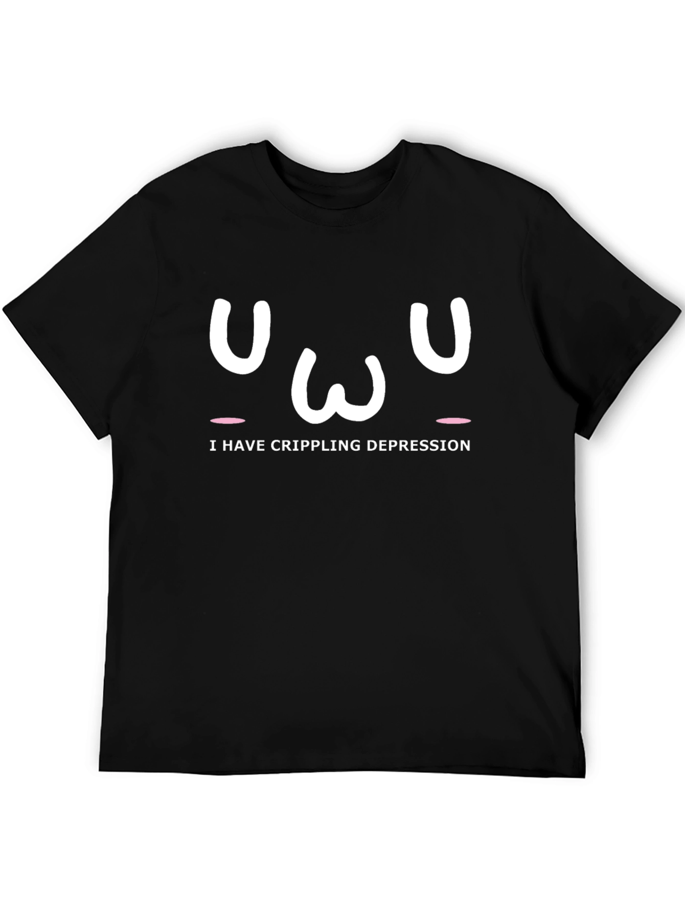 Crippling Depression Funny Graphic Black T-Shirt