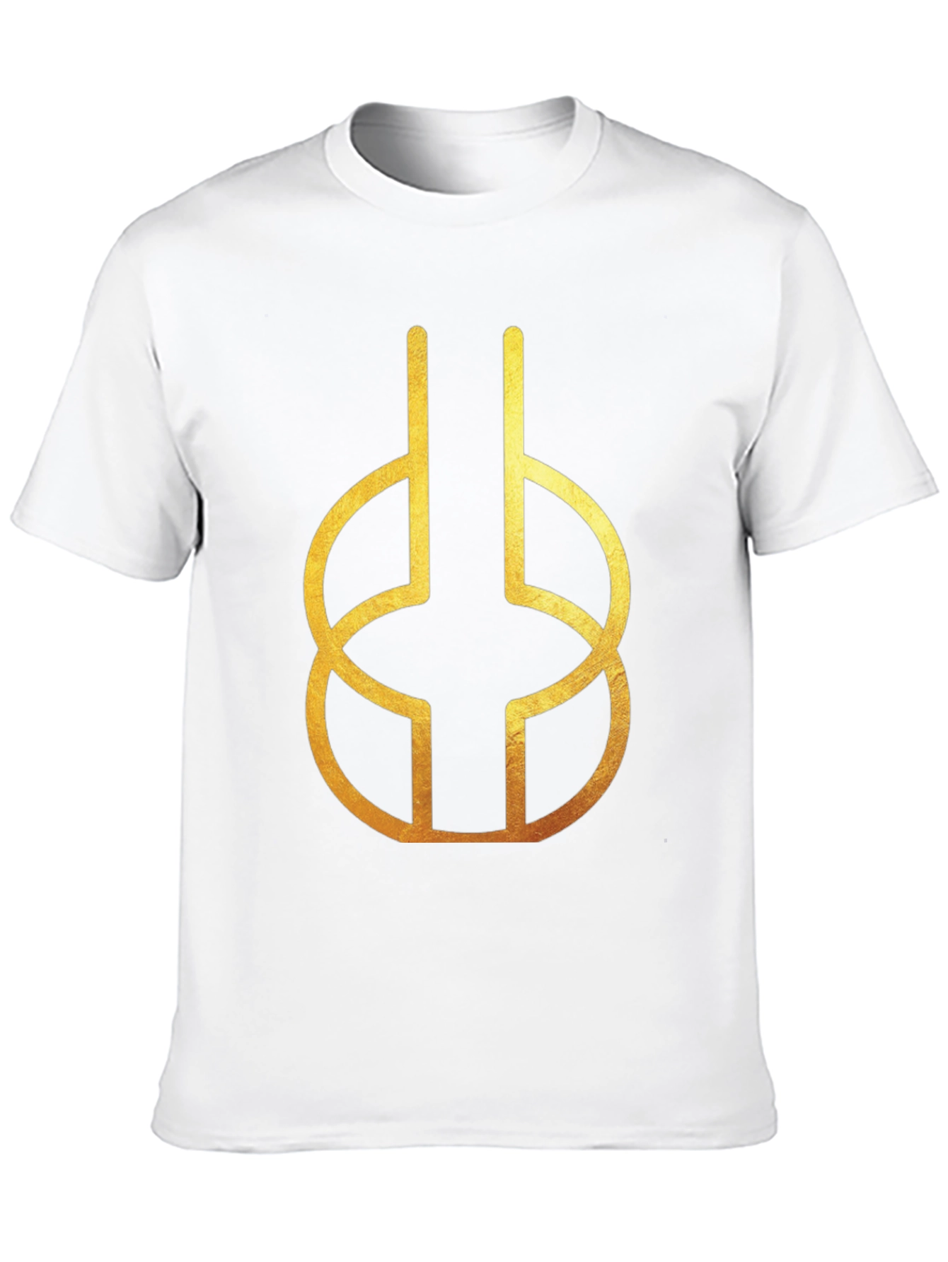 Modern Geometric Gold Design Black T-Shirt