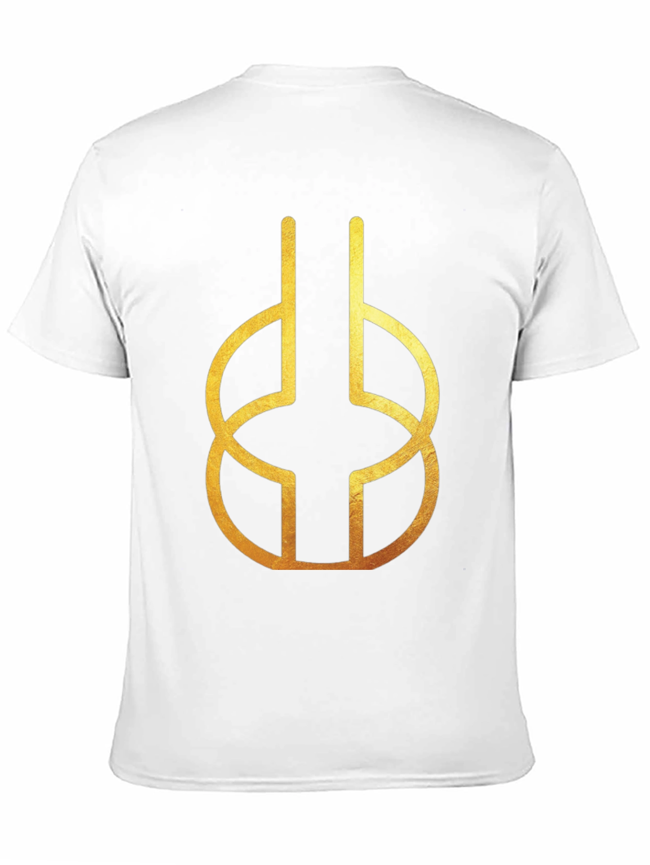 Modern Geometric Gold Design Black T-Shirt