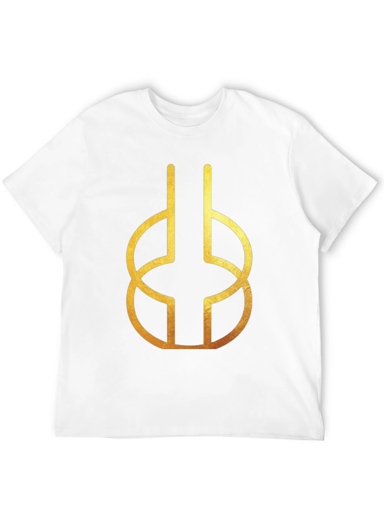 Modern Geometric Gold Design Black T-Shirt