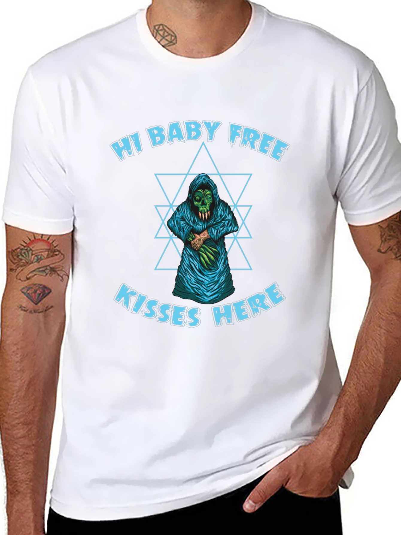 Hi Baby Free Kisses Here Graphic Tee
