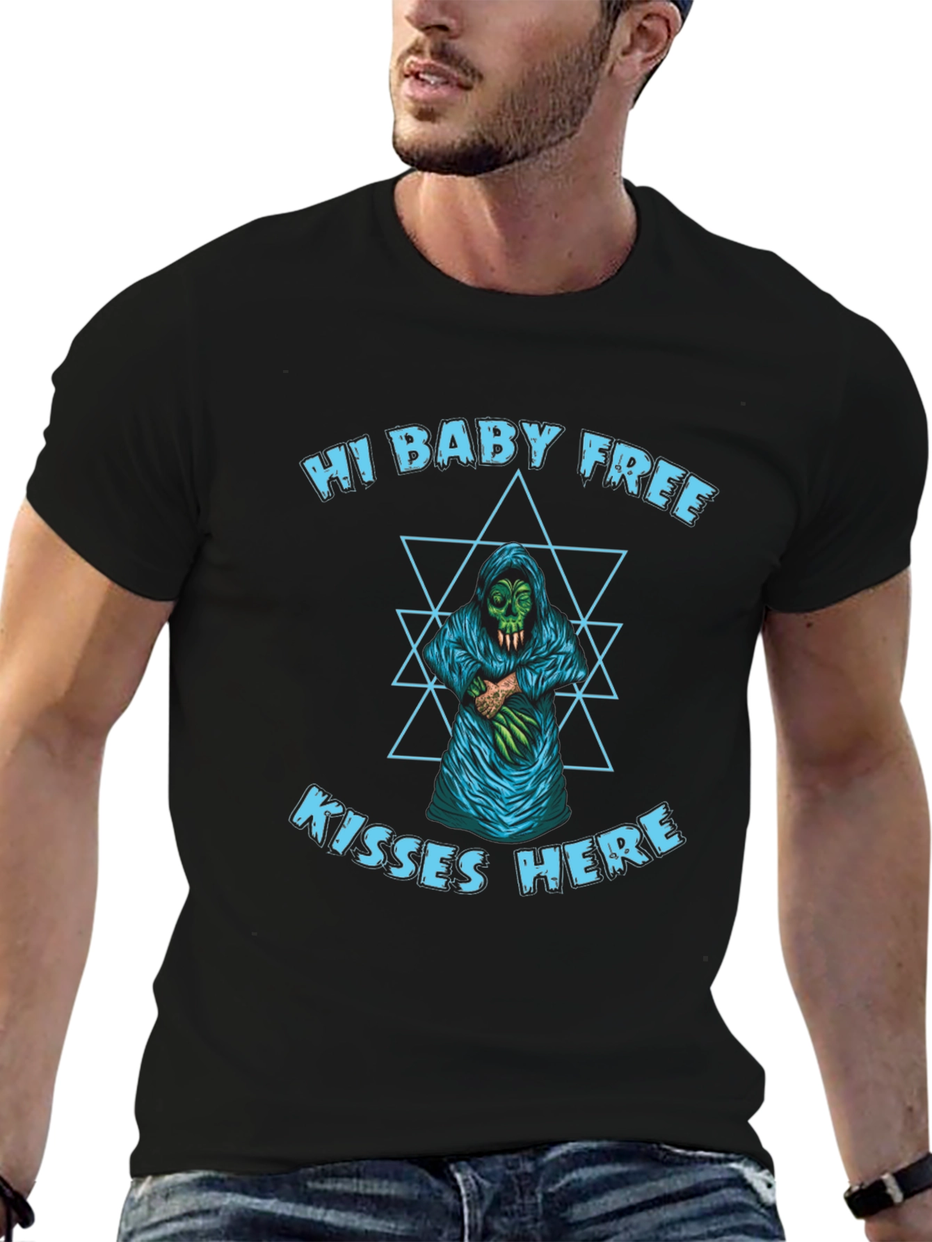 Hi Baby Free Kisses Here Graphic Tee