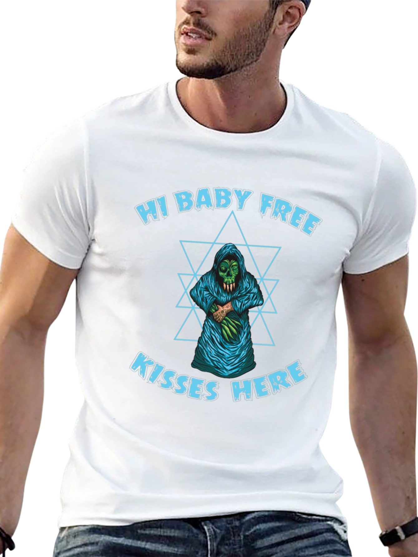 Hi Baby Free Kisses Here Graphic Tee