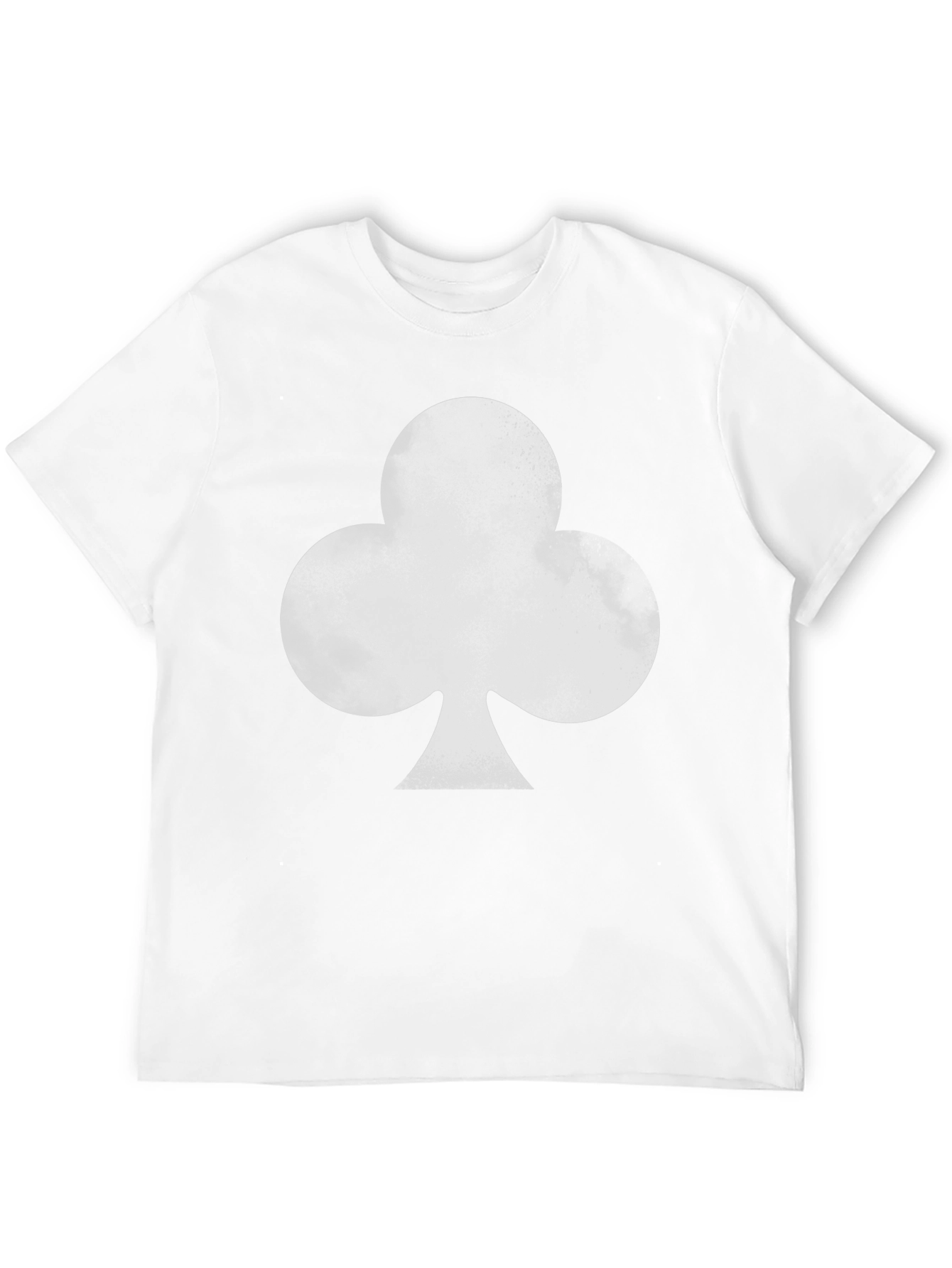 Black T-Shirt with Gray Club Card Suit Graphic