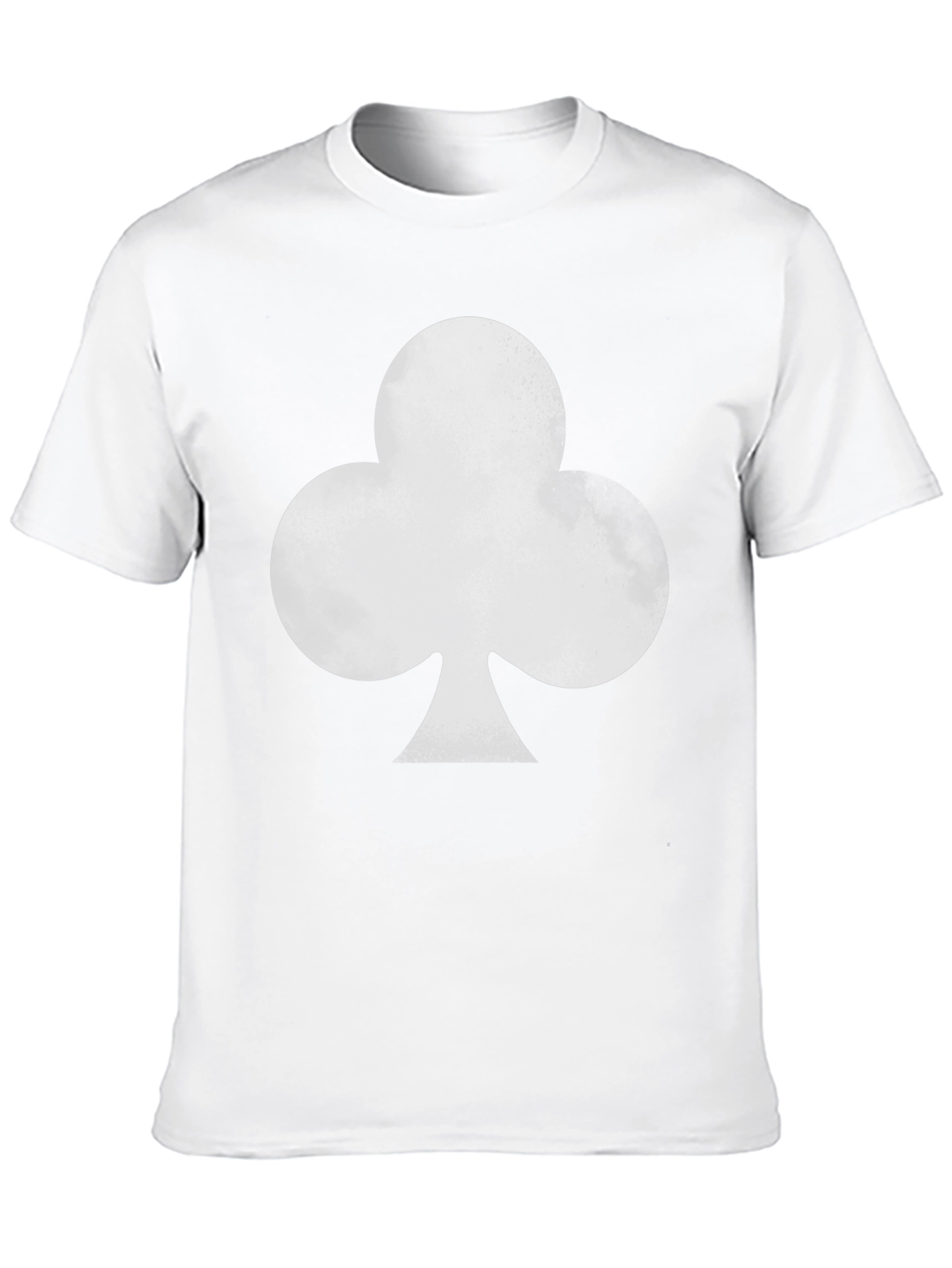 Black T-Shirt with Gray Club Card Suit Graphic