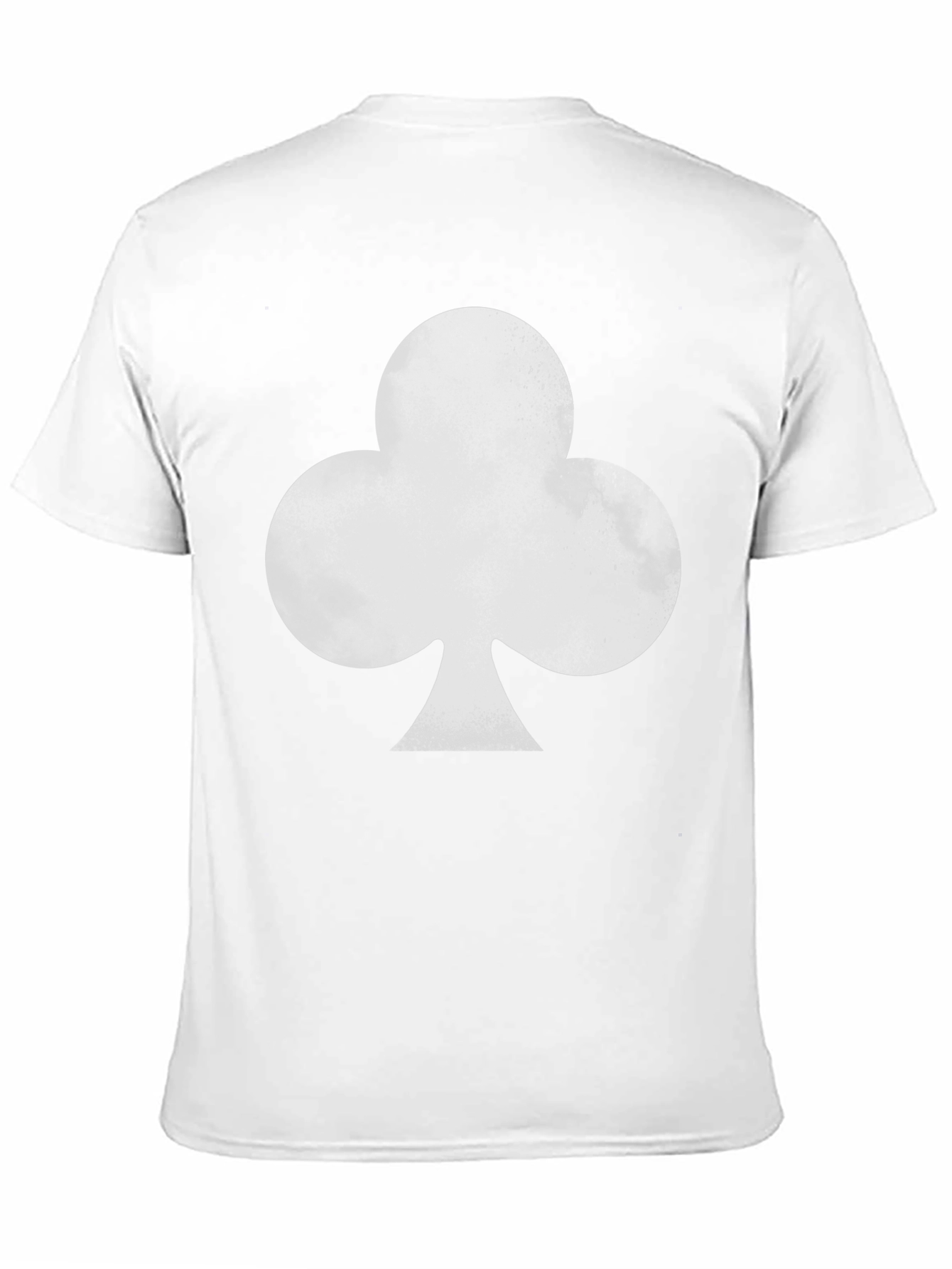 Black T-Shirt with Gray Club Card Suit Graphic