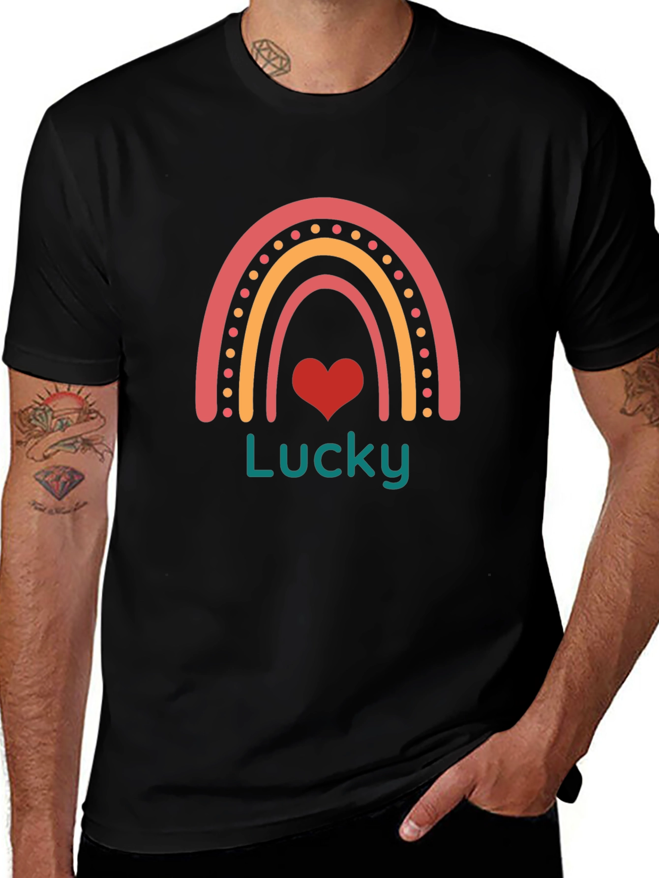 Lucky Rainbow Heart Graphic Tee