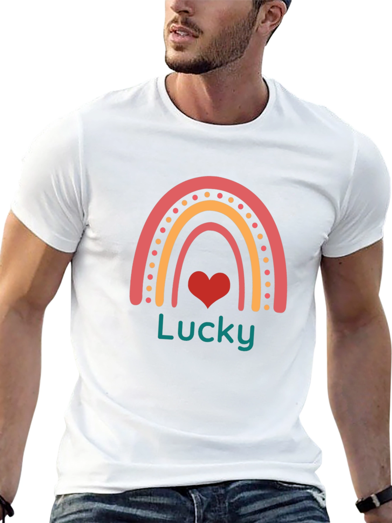 Lucky Rainbow Heart Graphic Tee