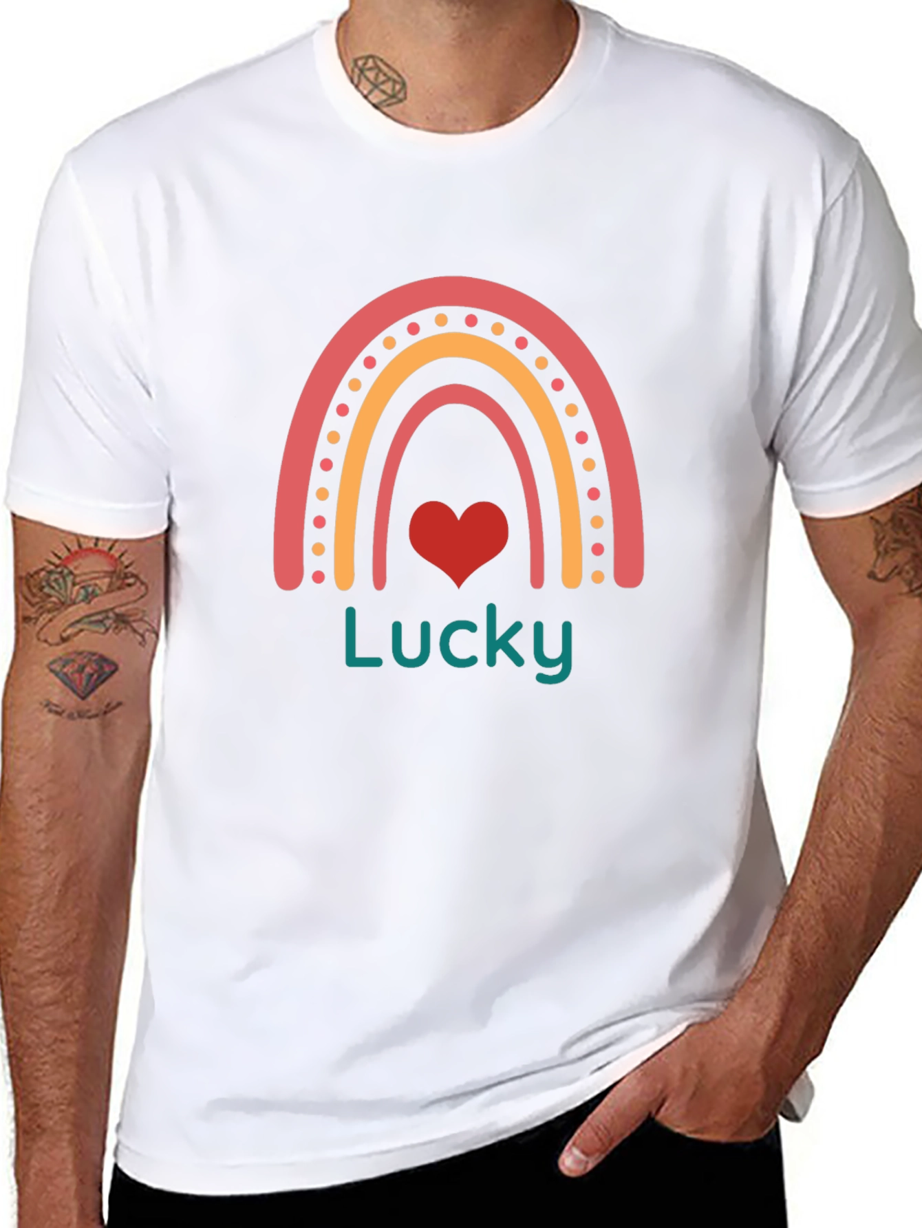 Lucky Rainbow Heart Graphic Tee