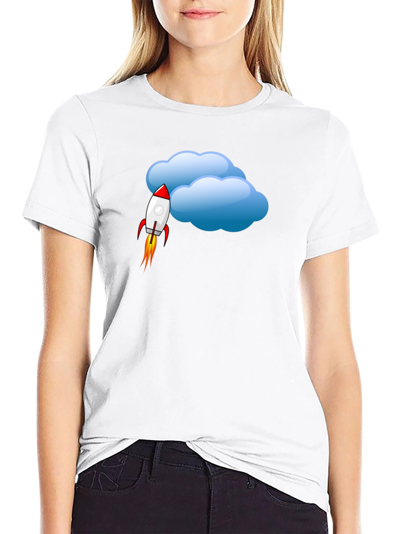 Rocket Cloud Graphic T-Shirt - Soft Cotton Blend