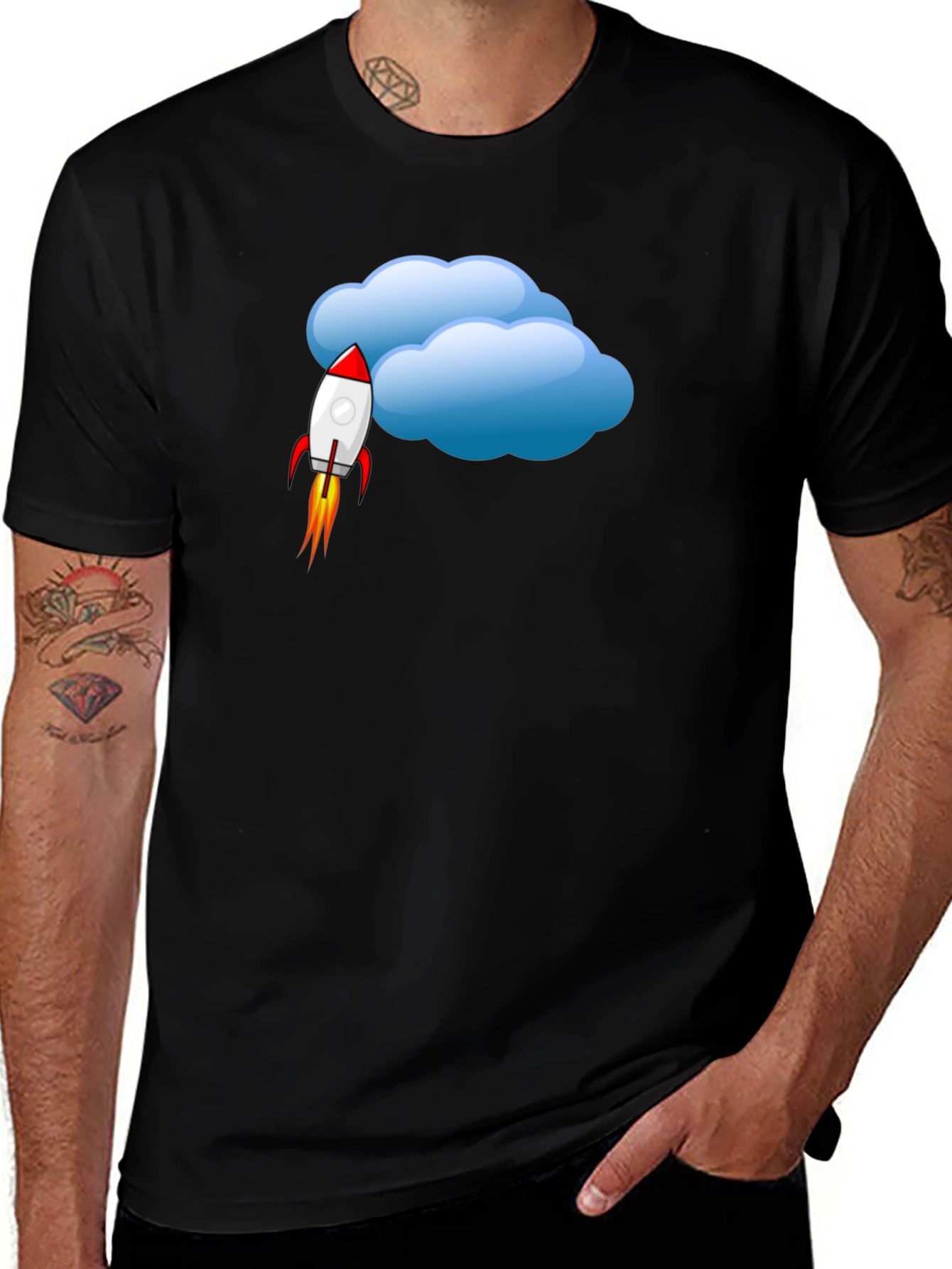 Rocket Cloud Graphic T-Shirt - Soft Cotton Blend