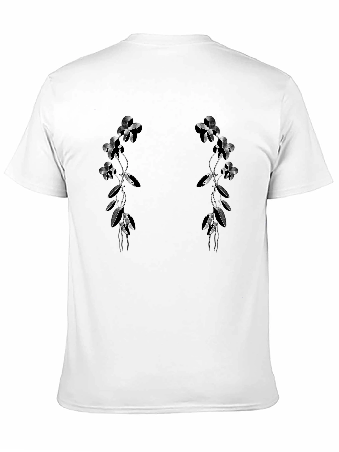 Floral Vine Graphic Black T-Shirt