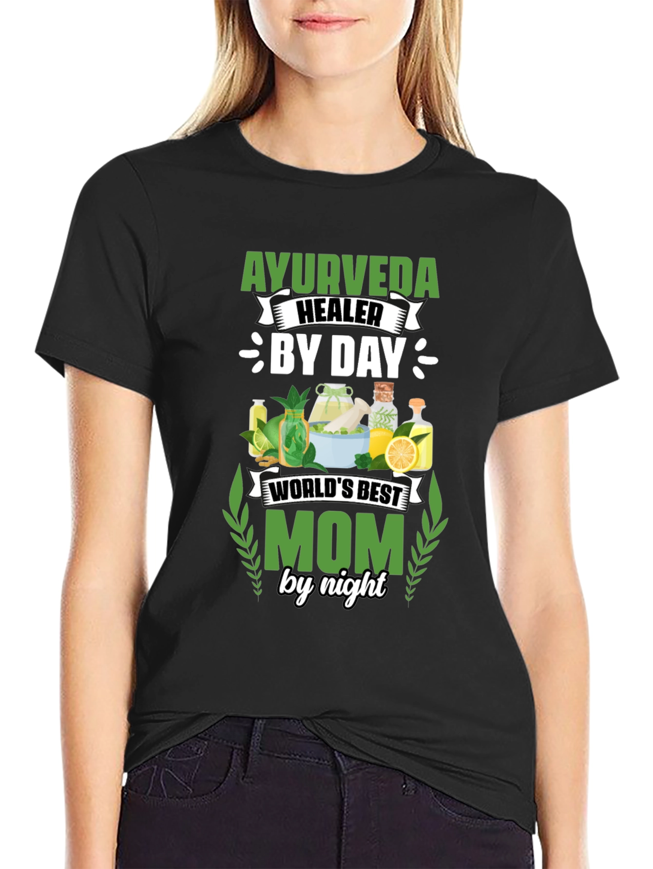 Ayurveda Healer Mom T-Shirt - By Day By Night