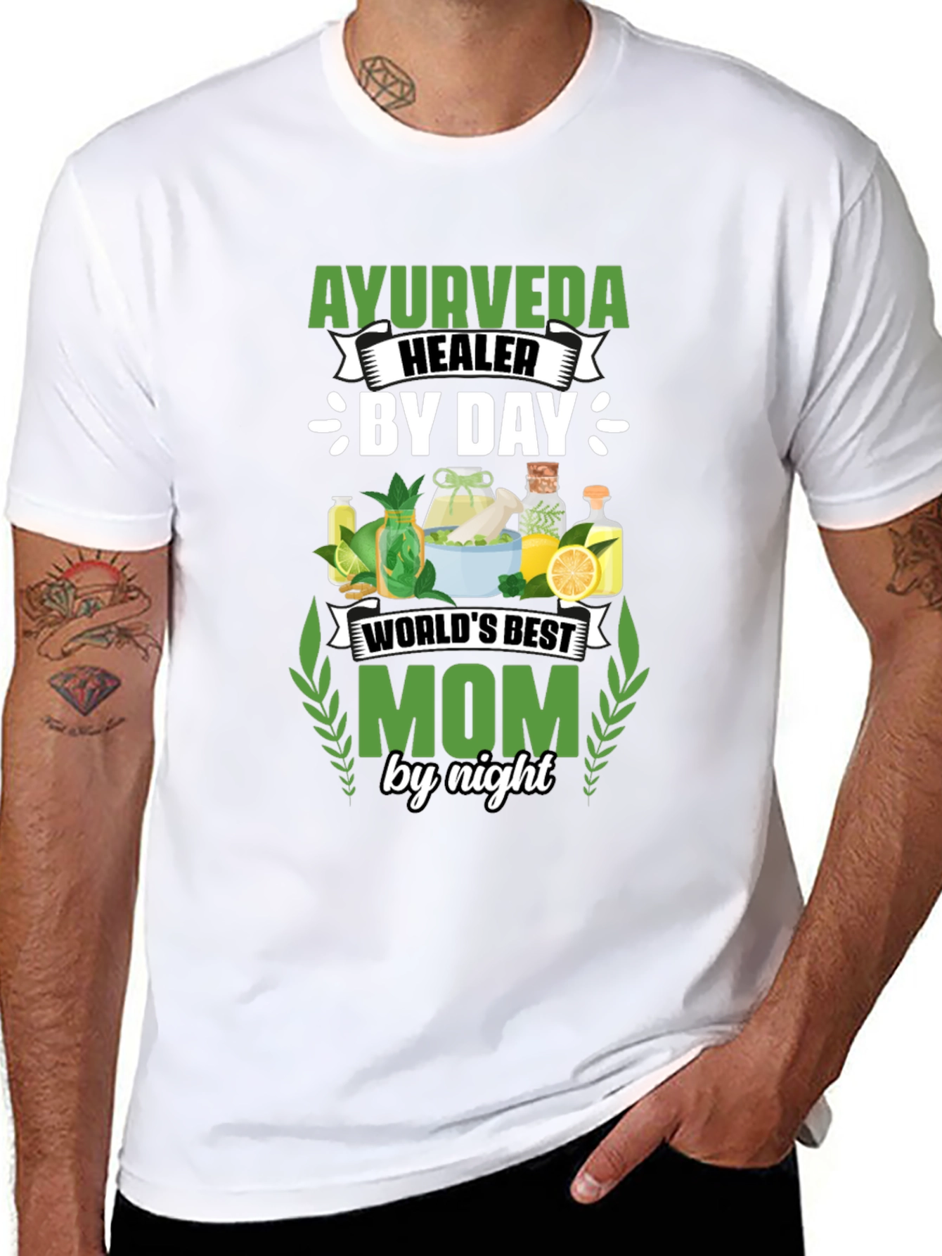 Ayurveda Healer Mom T-Shirt - By Day By Night