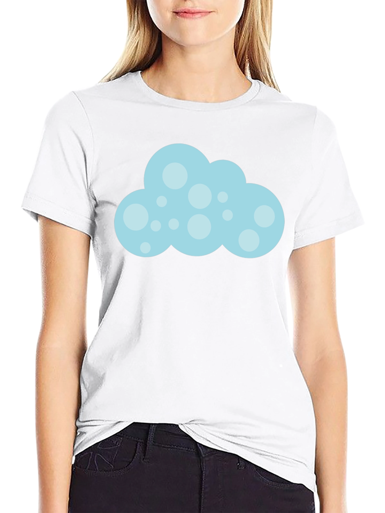 Fun Cloud Graphic Black T-Shirt