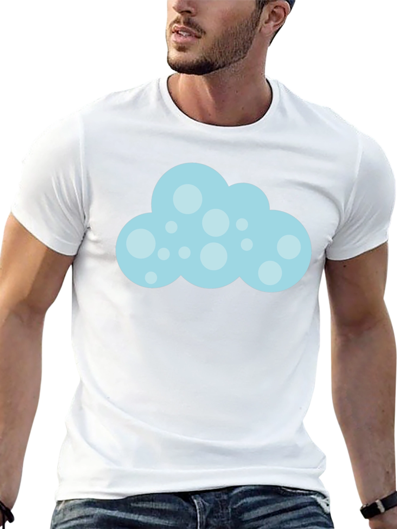 Fun Cloud Graphic Black T-Shirt