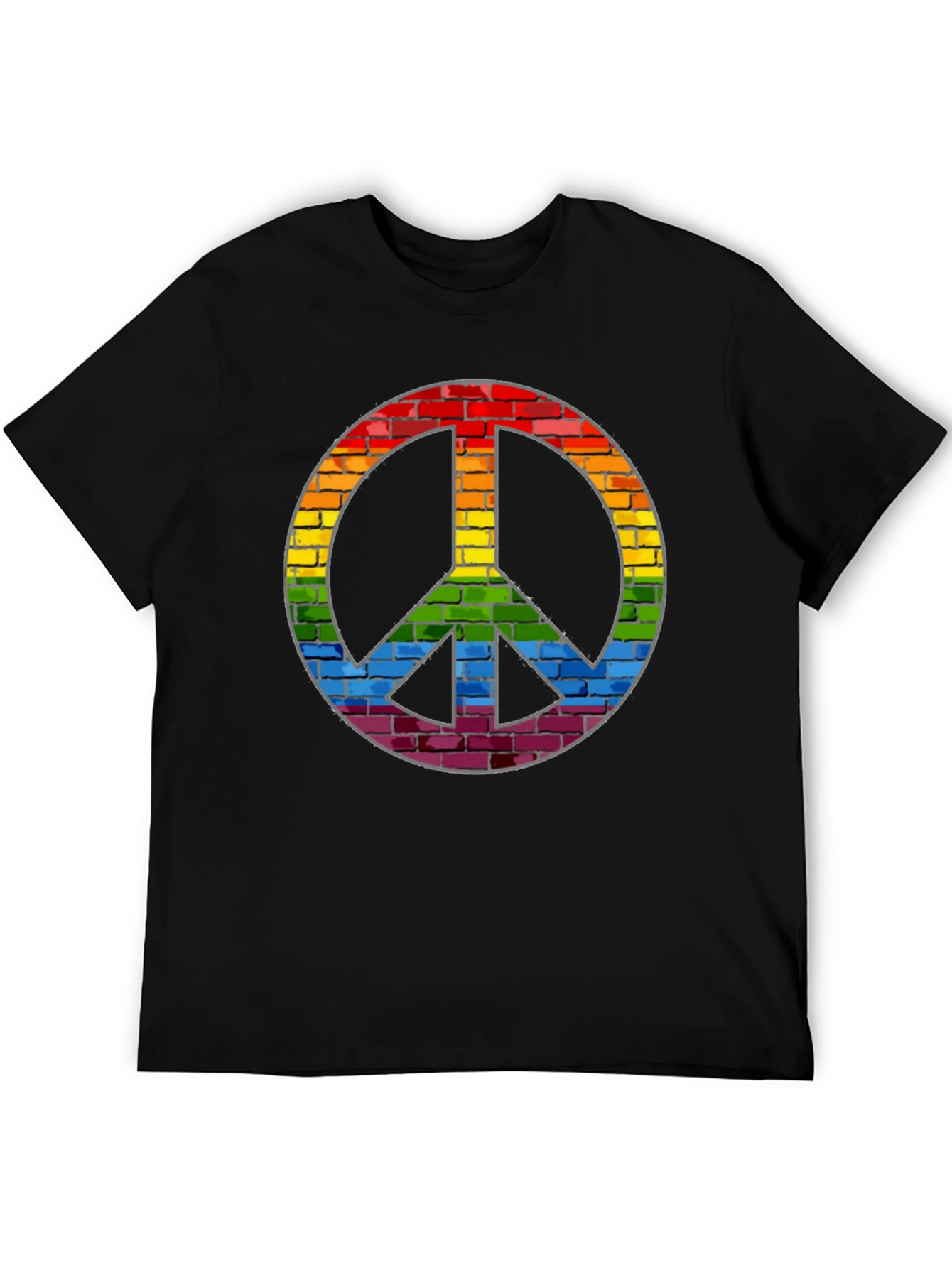 Rainbow Brick Peace Sign T-Shirt