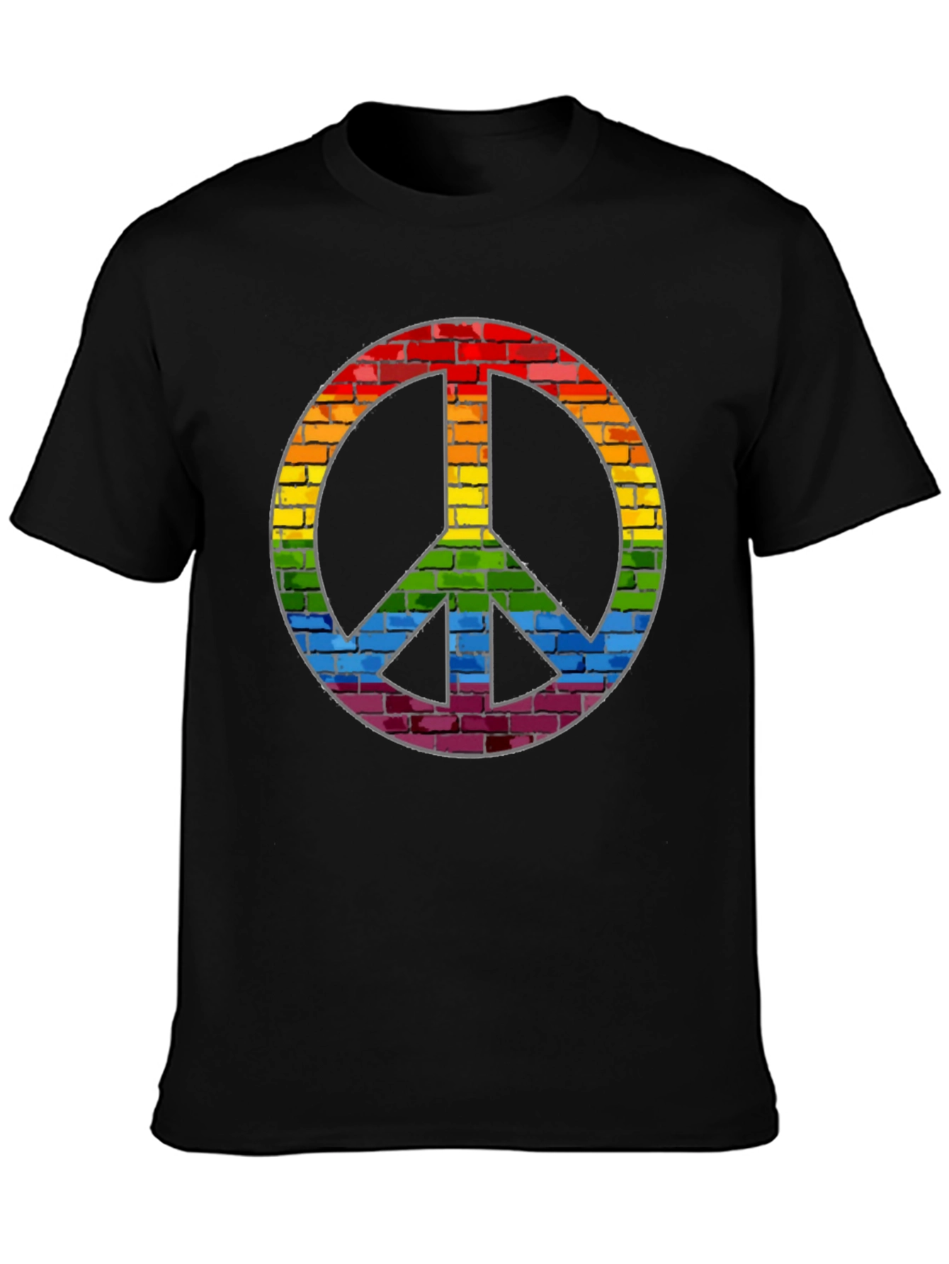 Rainbow Brick Peace Sign T-Shirt