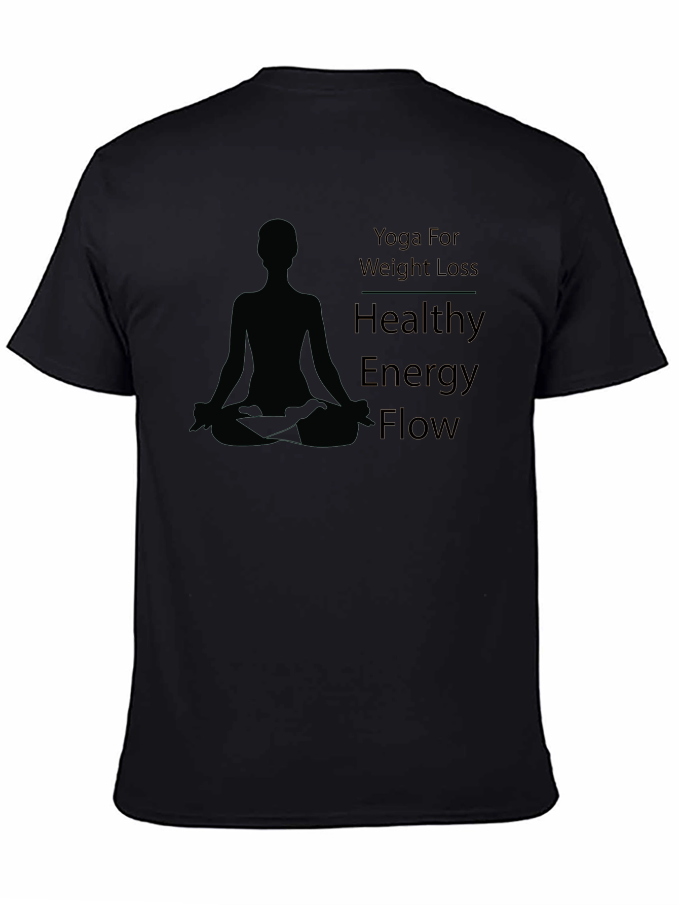 Yoga Weight Loss Healthy Energy Flow Black T-Shirt