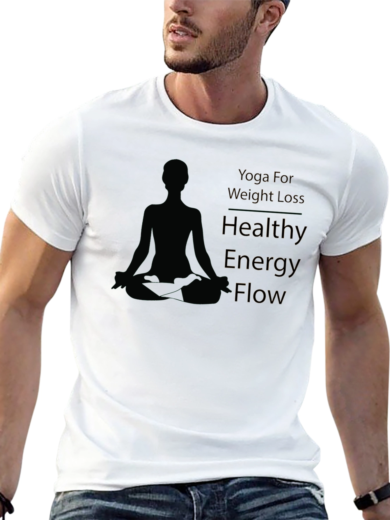 Yoga Weight Loss Healthy Energy Flow Black T-Shirt