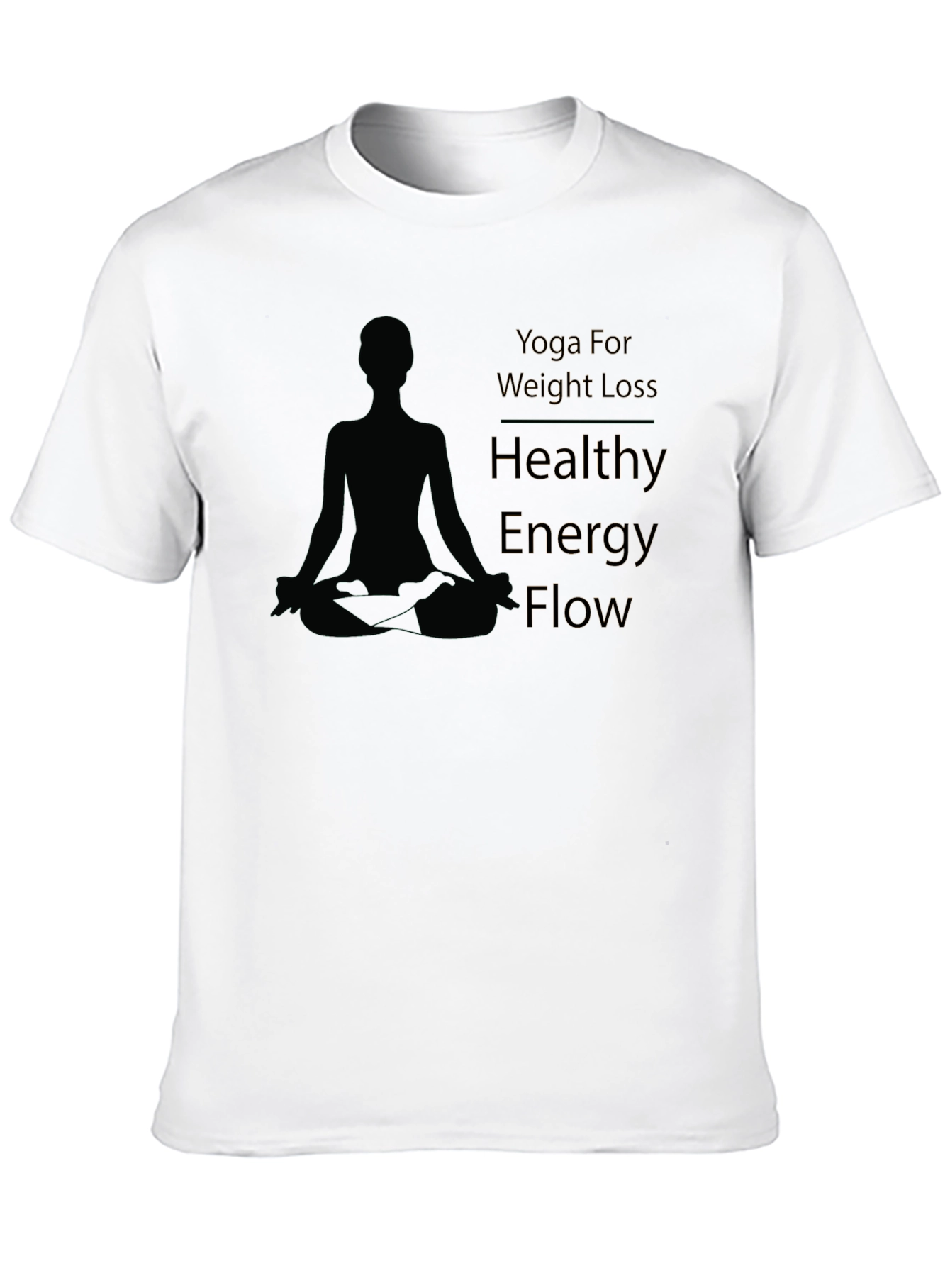 Yoga Weight Loss Healthy Energy Flow Black T-Shirt